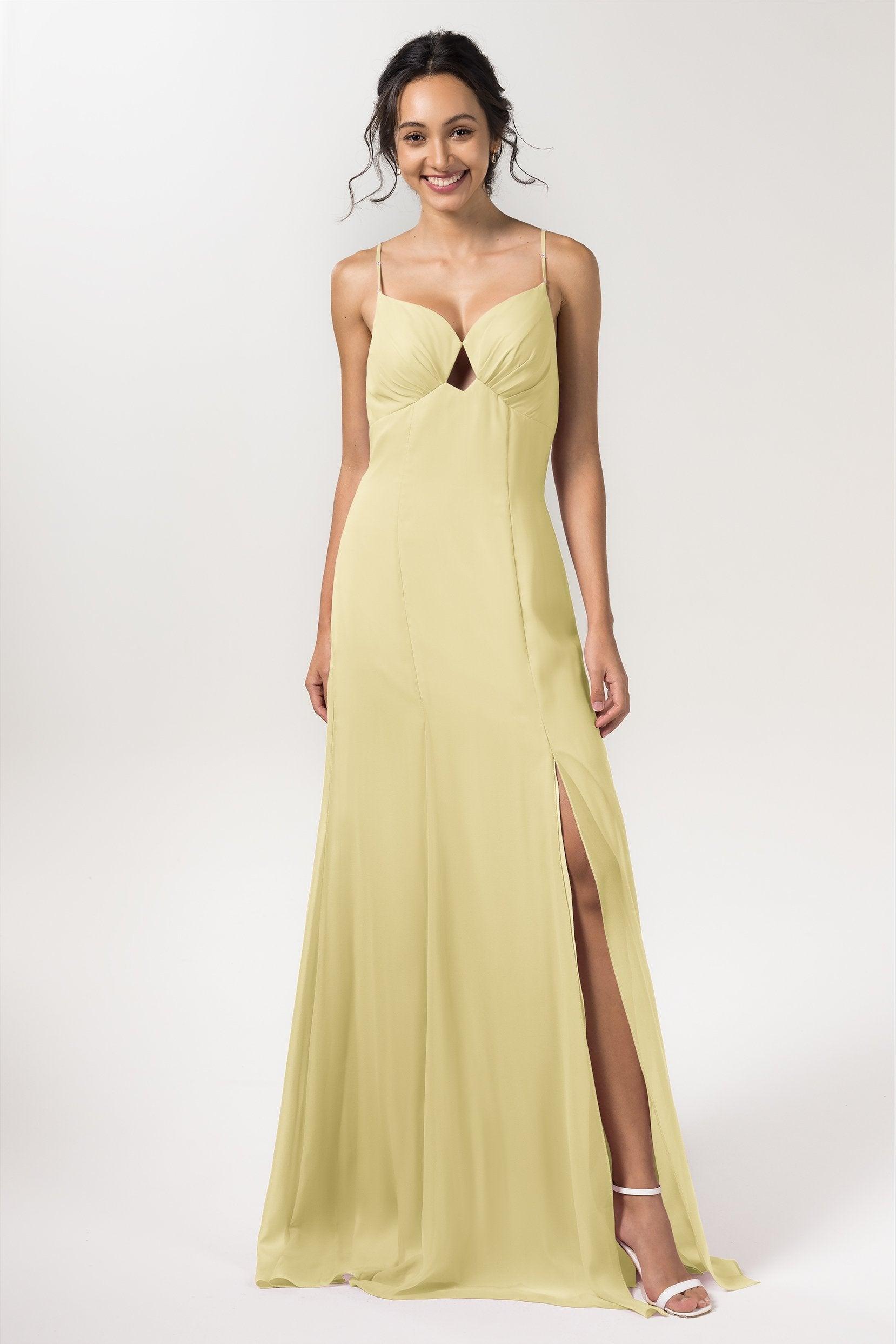 Sheath-Column Floor Length Chiffon Bridesmaid Dress CB0556 - COCOMELODY