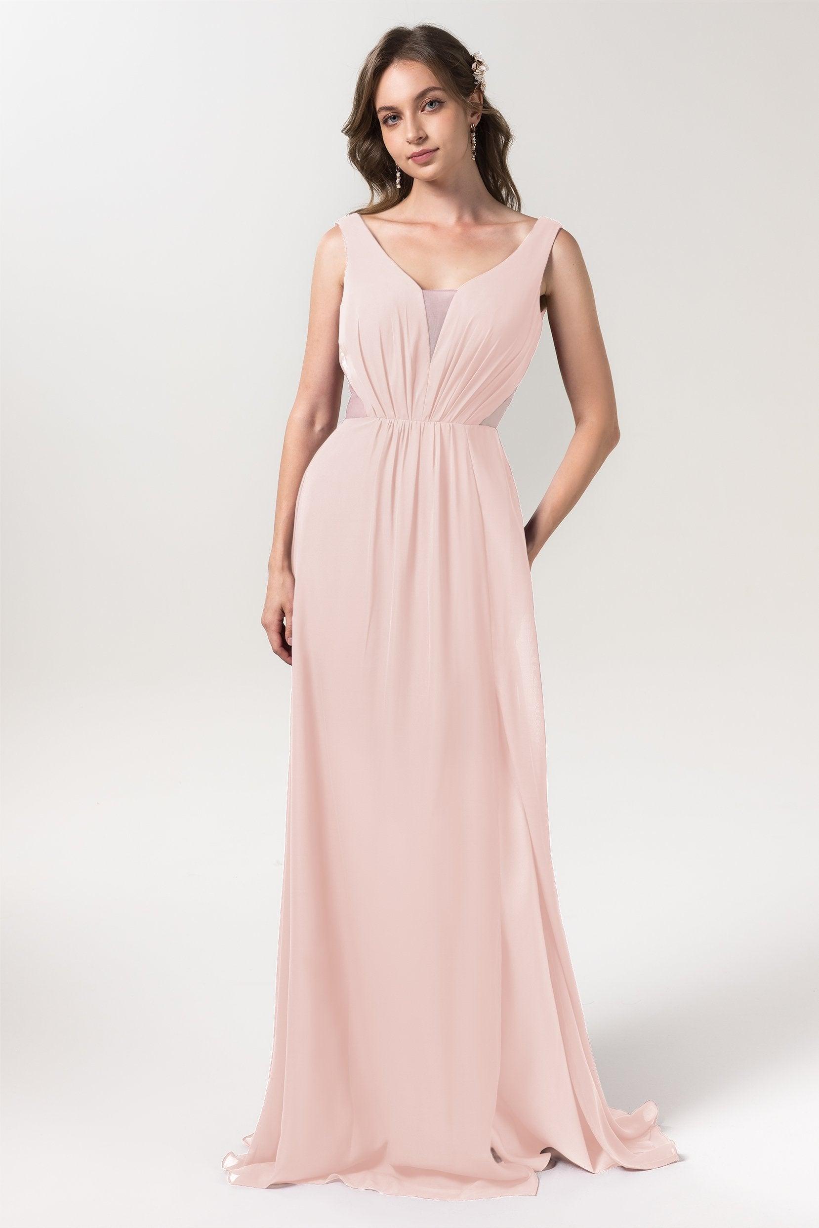 A-Line Floor Length Chiffon Bridesmaid Dress CB0559 - COCOMELODY