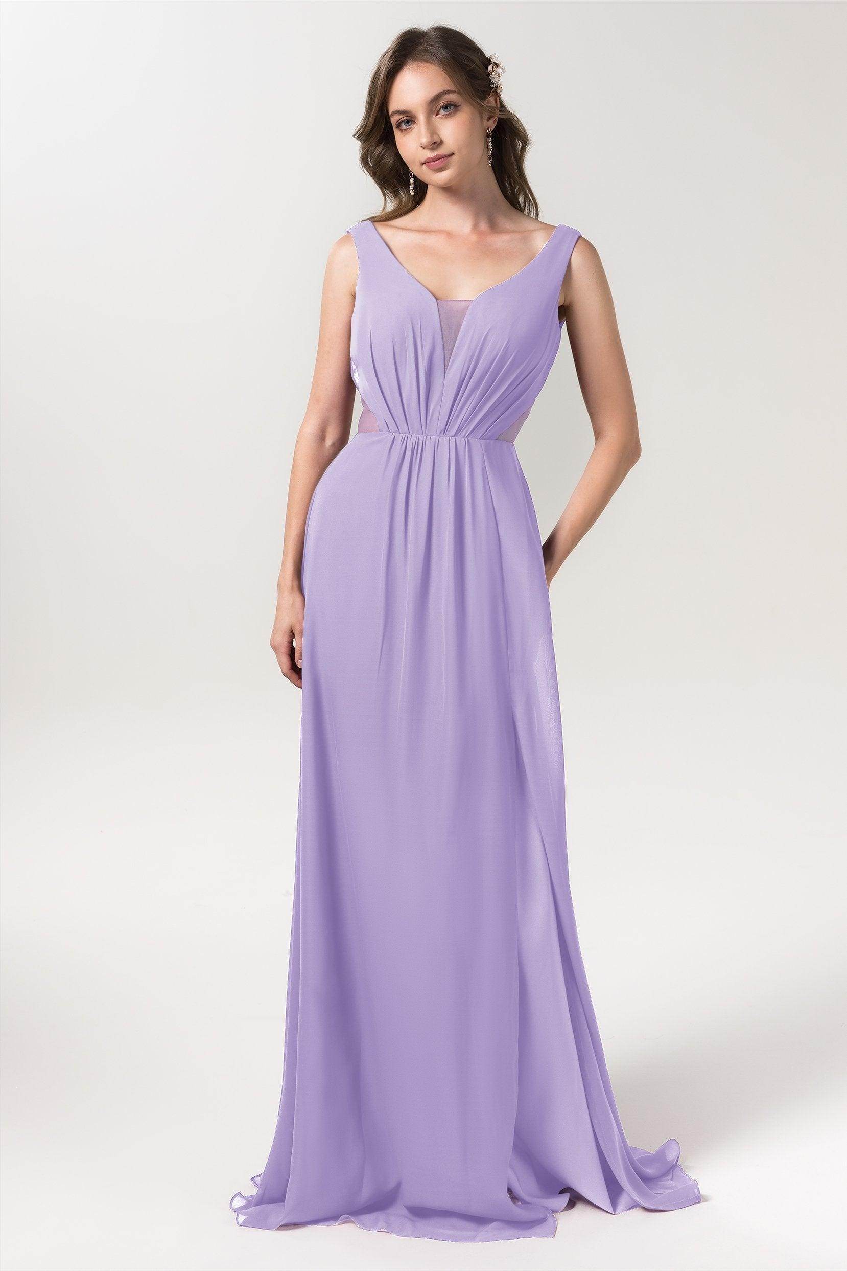 A-Line Floor Length Chiffon Bridesmaid Dress CB0559 - COCOMELODY