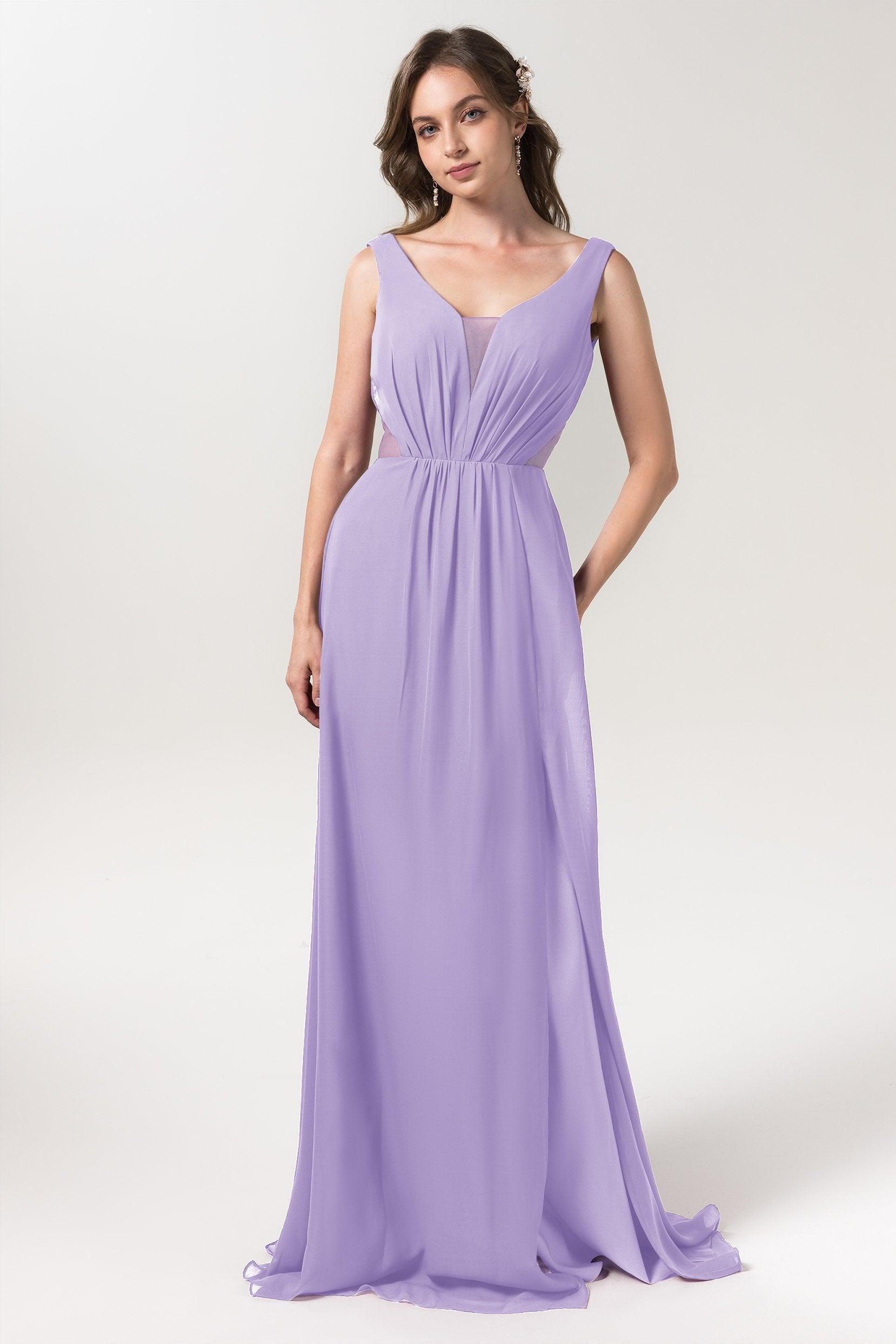 A-Line Floor Length Chiffon Bridesmaid Dress CB0559 - COCOMELODY