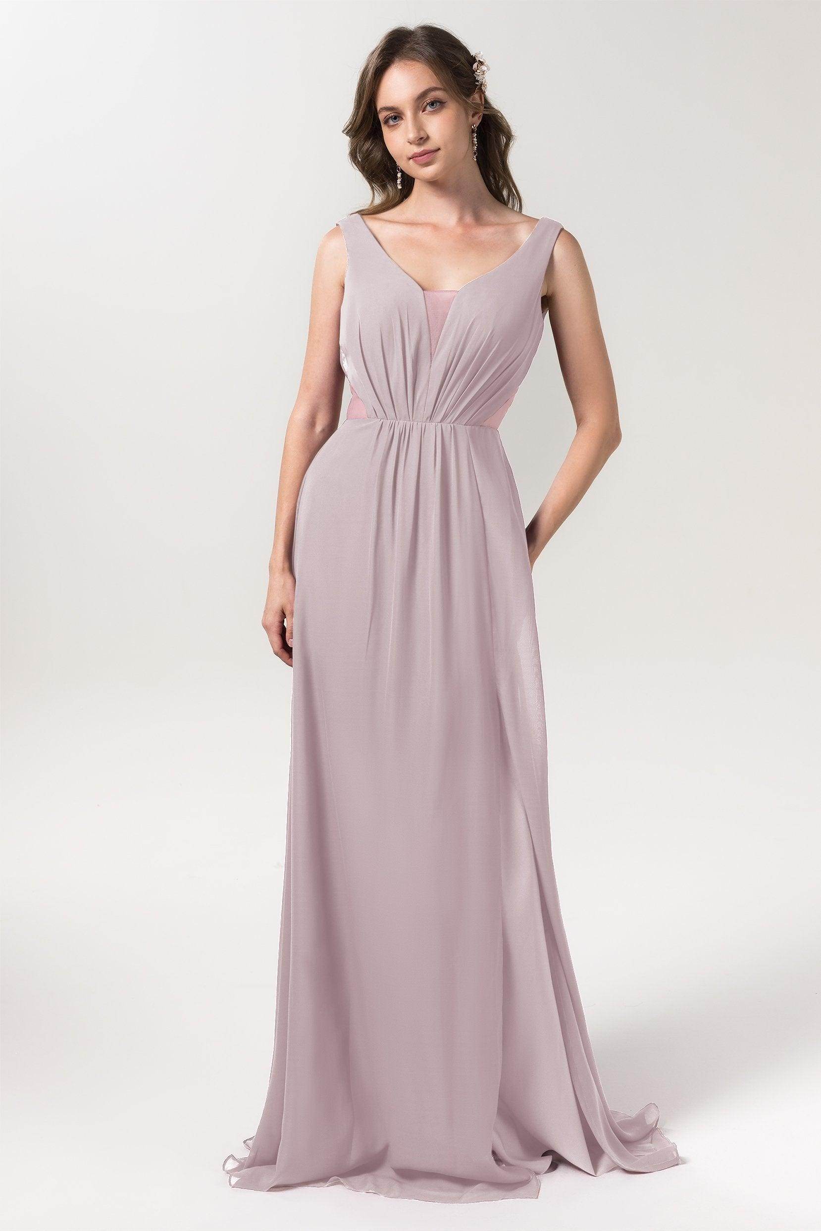 A-Line Floor Length Chiffon Bridesmaid Dress CB0559 - COCOMELODY