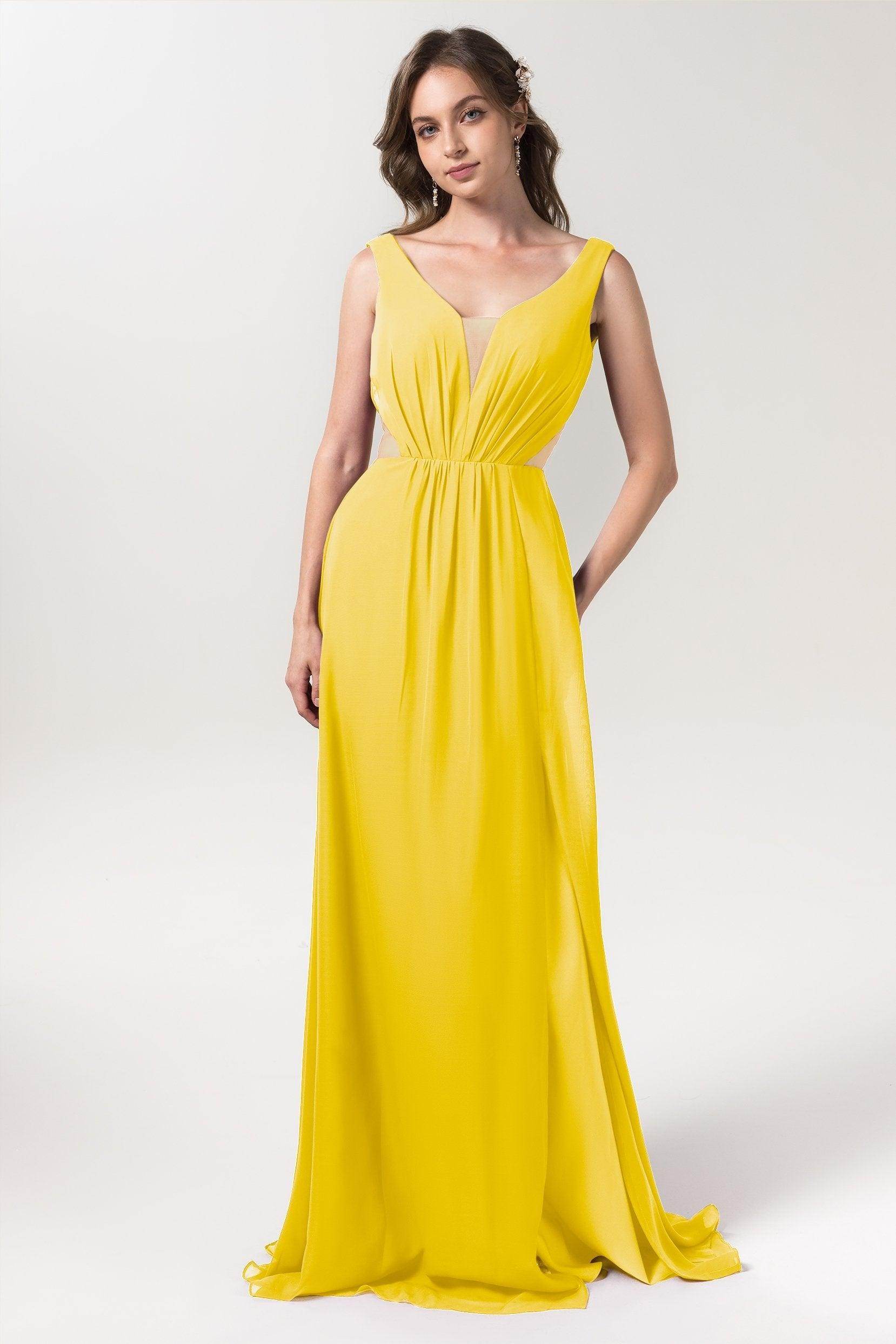 A-Line Floor Length Chiffon Bridesmaid Dress CB0559 - COCOMELODY