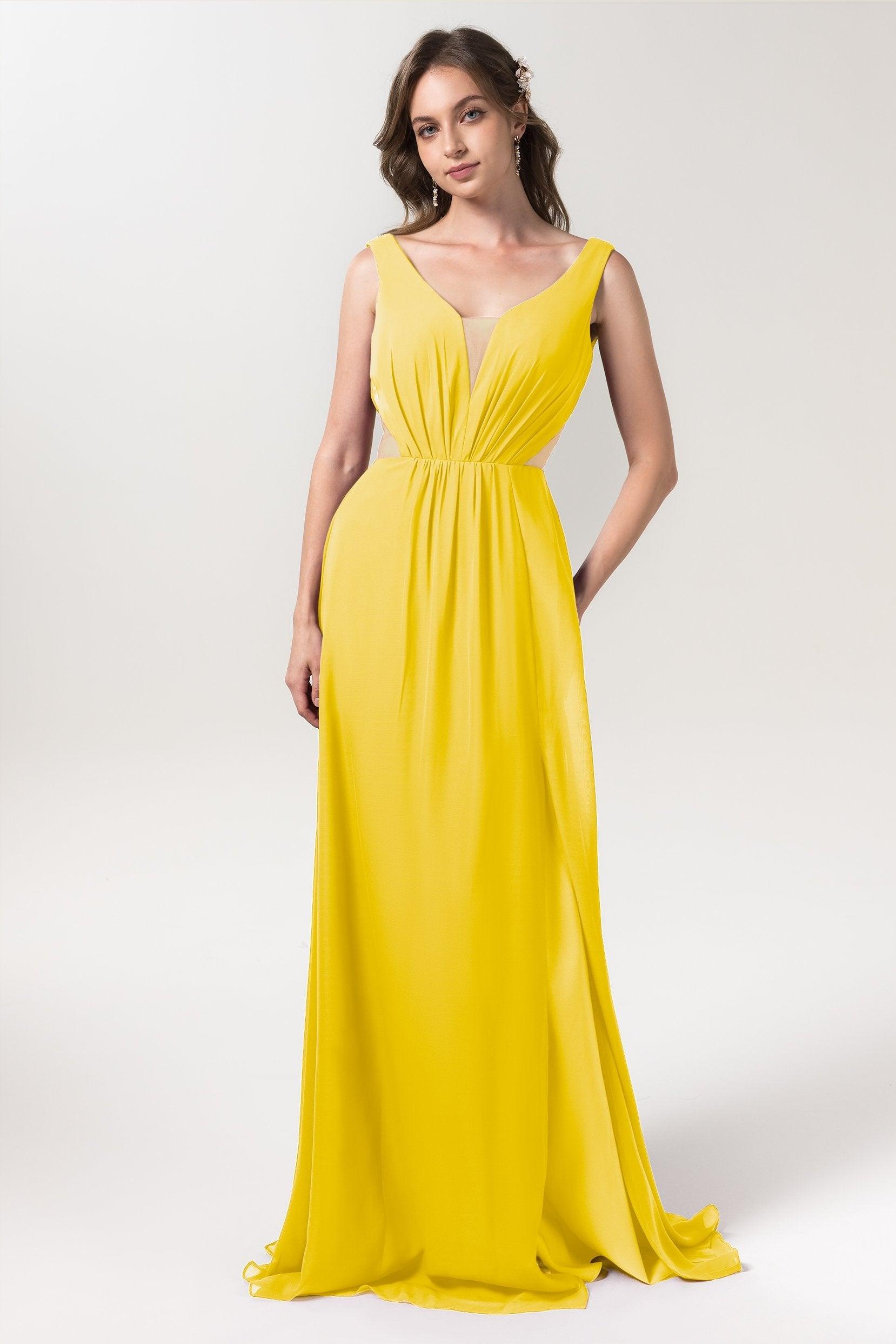 A-Line Floor Length Chiffon Bridesmaid Dress CB0559 - COCOMELODY