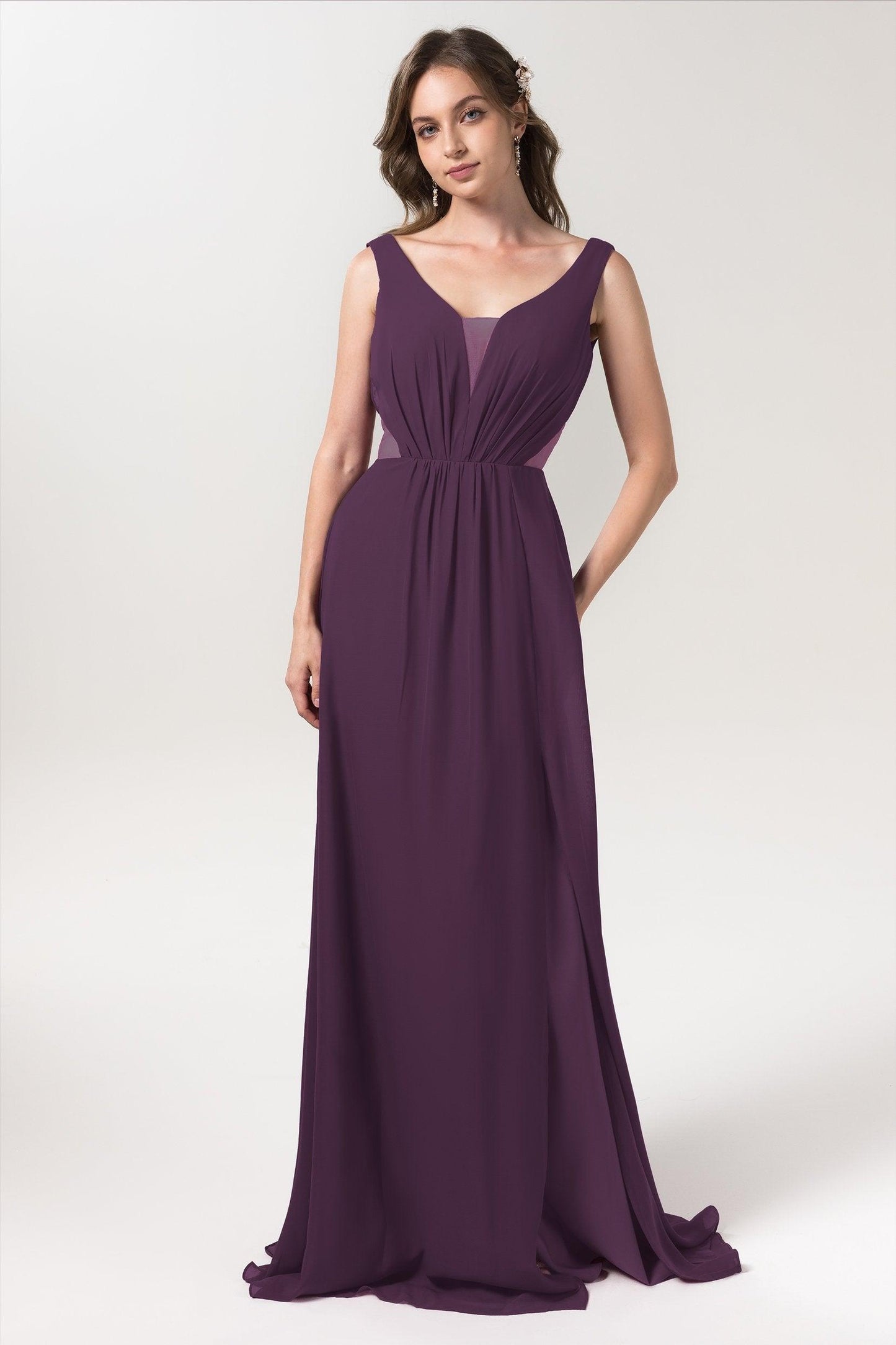 A-Line Floor Length Chiffon Bridesmaid Dress CB0559 - COCOMELODY