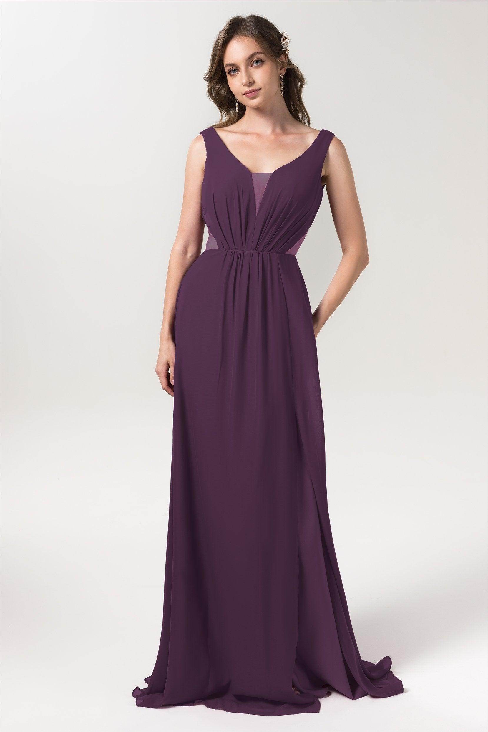 A-Line Floor Length Chiffon Bridesmaid Dress CB0559 - COCOMELODY