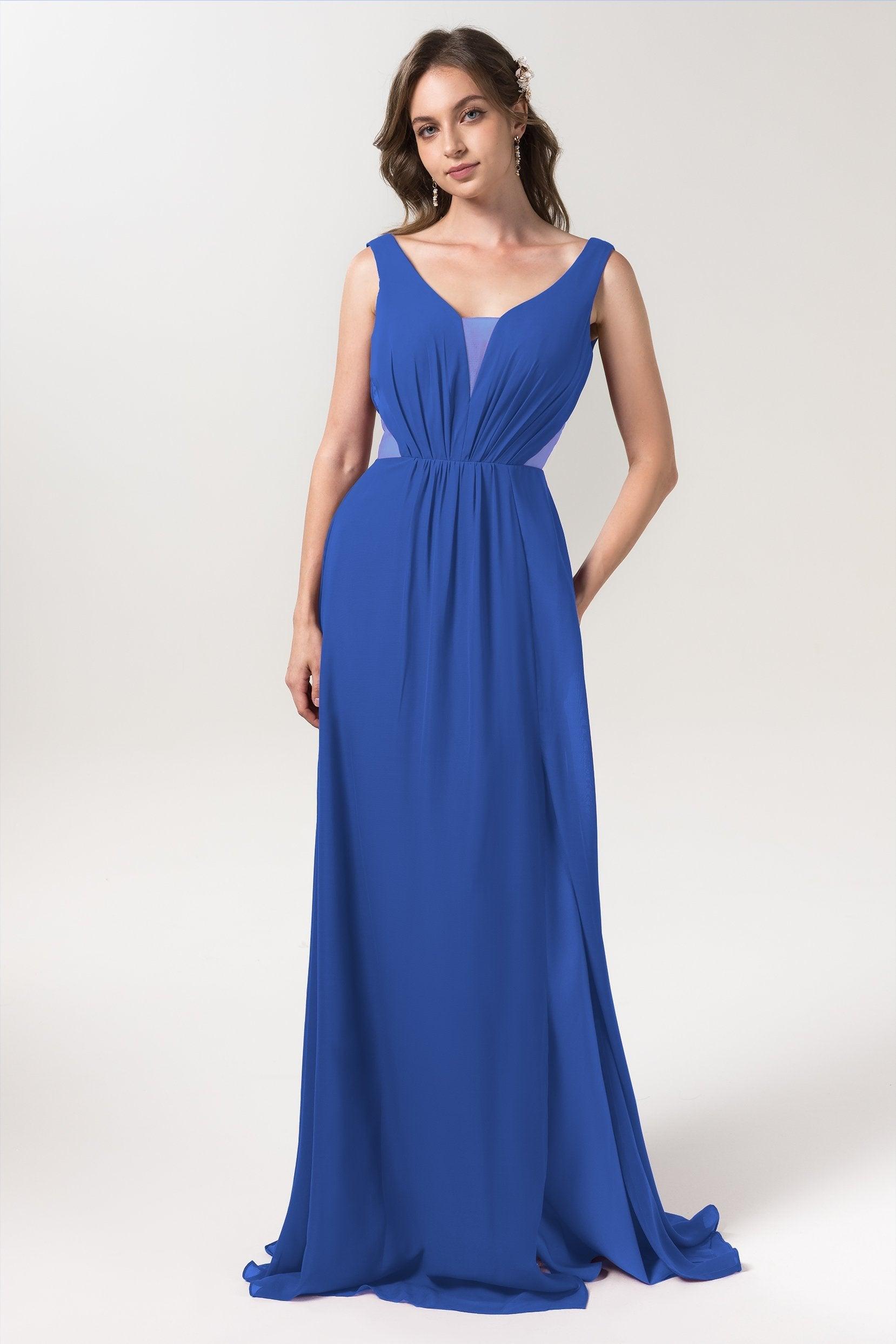 A-Line Floor Length Chiffon Bridesmaid Dress CB0559 - COCOMELODY