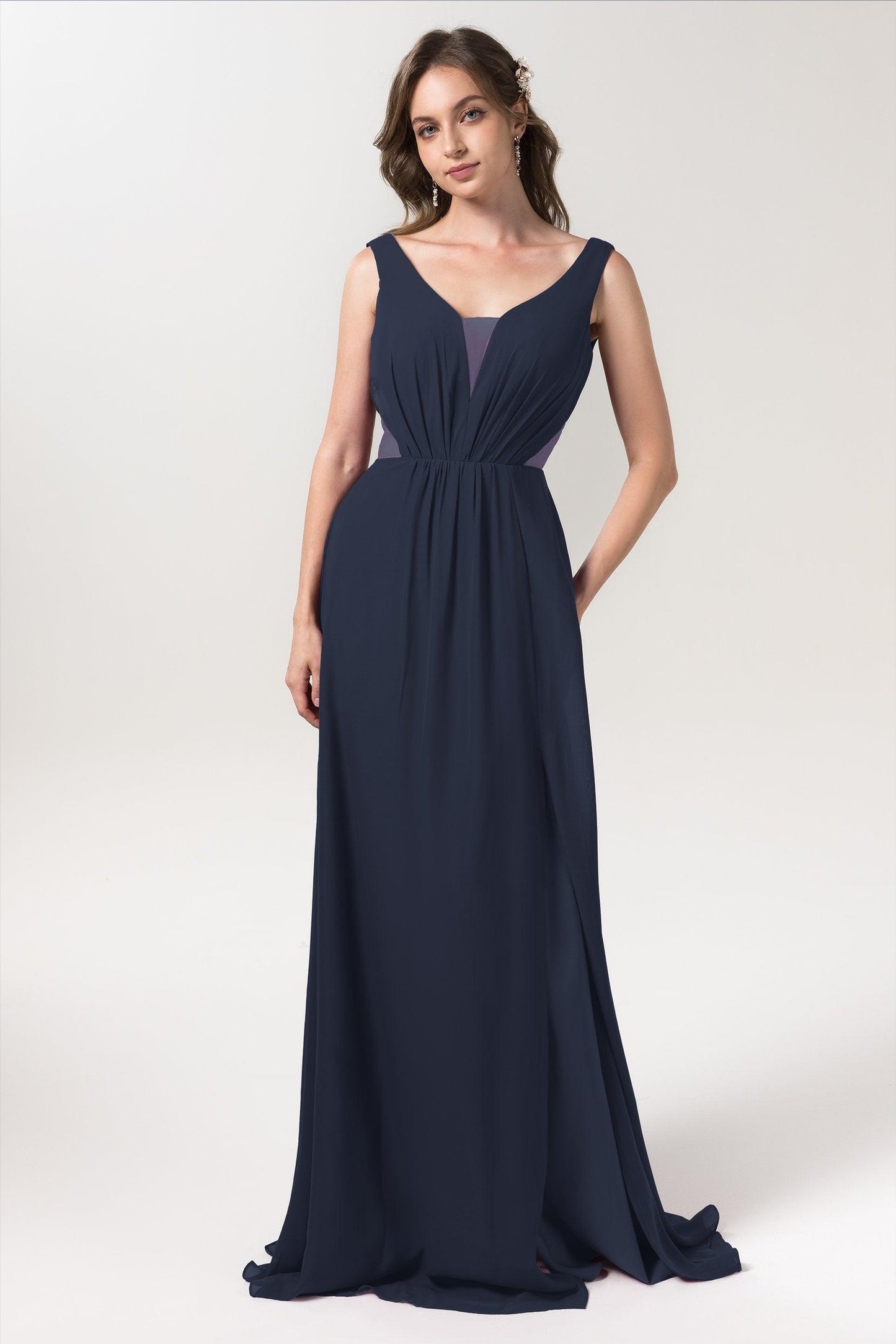A-Line Floor Length Chiffon Bridesmaid Dress CB0559 - COCOMELODY