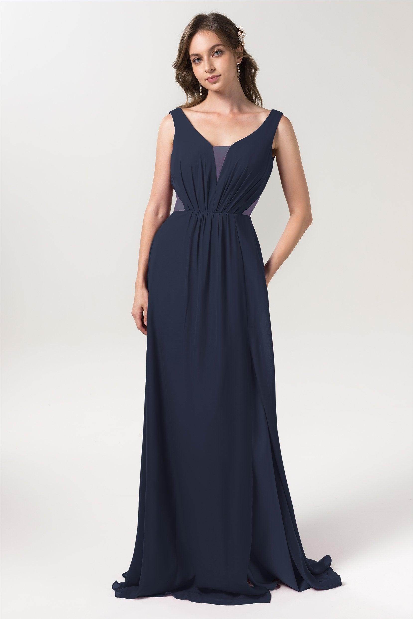 A-Line Floor Length Chiffon Bridesmaid Dress CB0559 - COCOMELODY