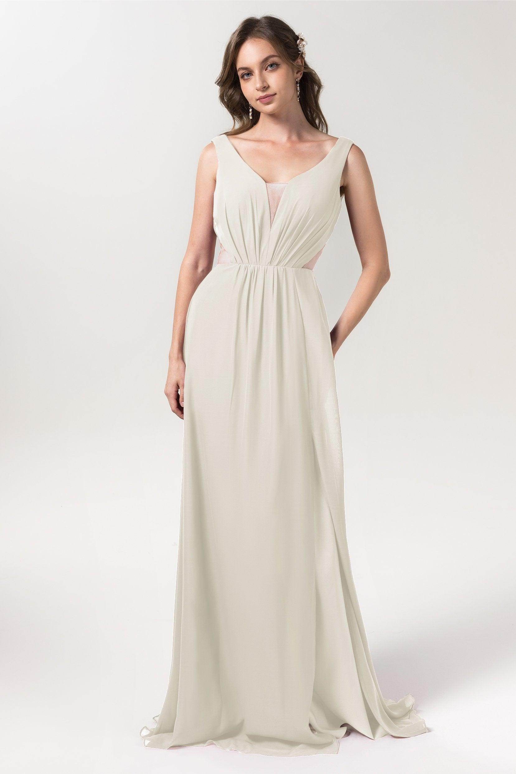 A-Line Floor Length Chiffon Bridesmaid Dress CB0559 - COCOMELODY