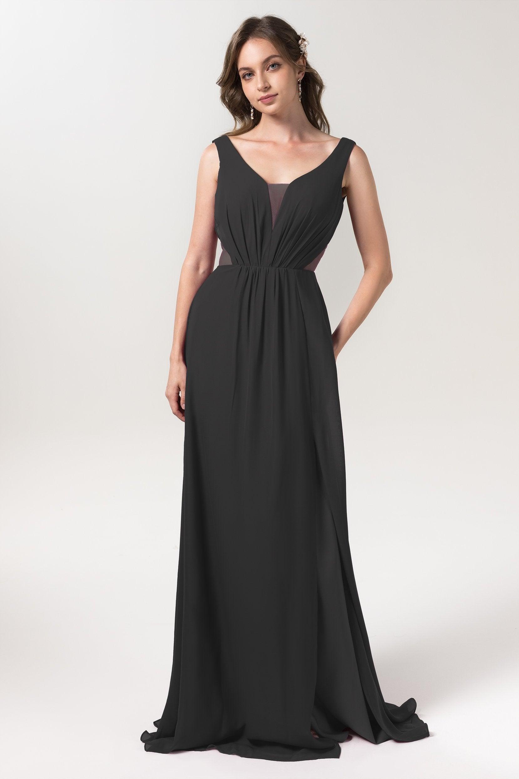 A-Line Floor Length Chiffon Bridesmaid Dress CB0559 - COCOMELODY