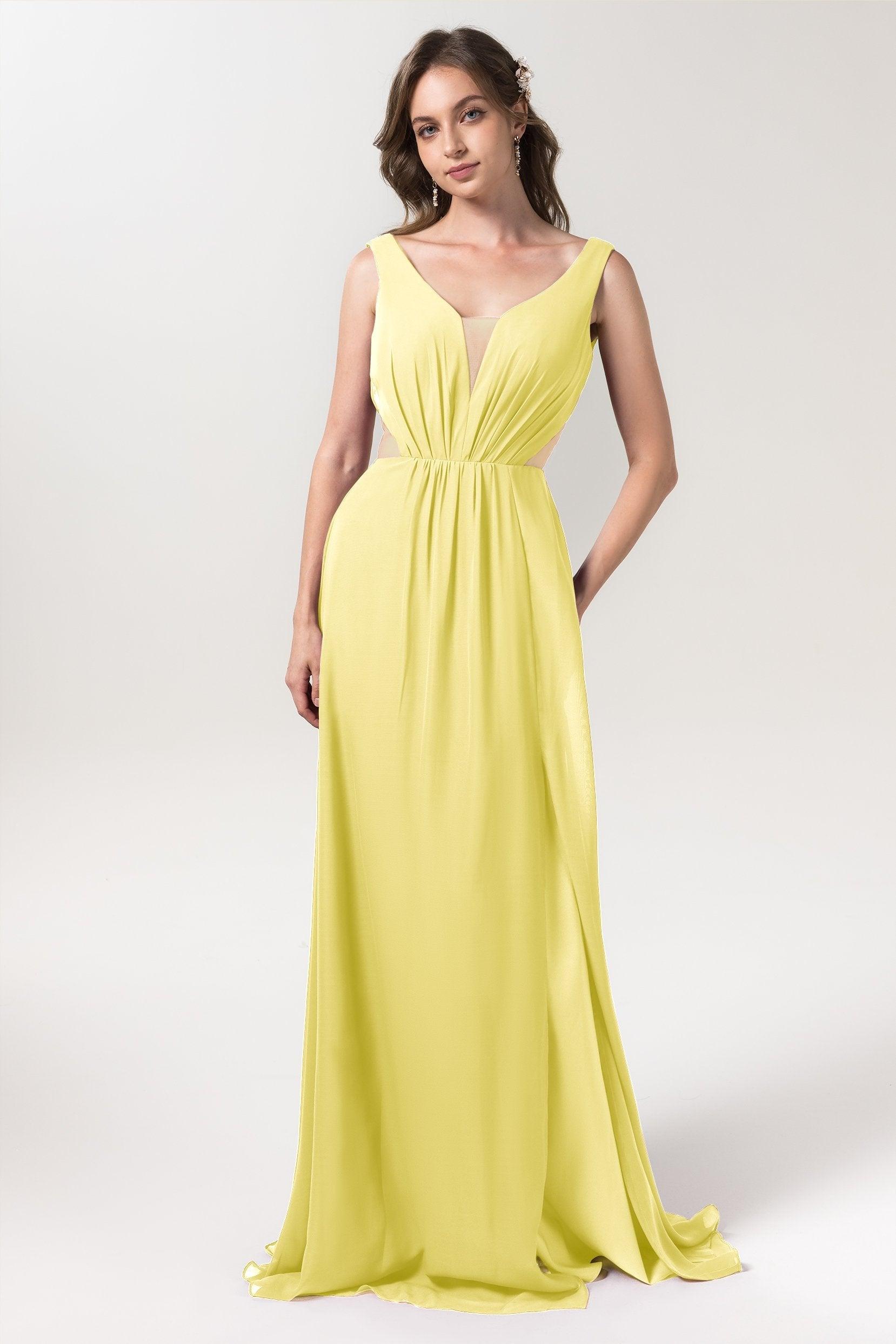 A-Line Floor Length Chiffon Bridesmaid Dress CB0559 - COCOMELODY