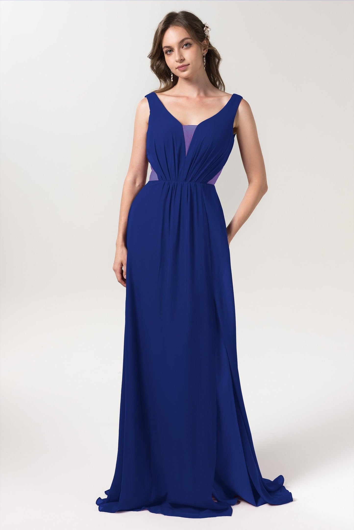 A-Line Floor Length Chiffon Bridesmaid Dress CB0559 - COCOMELODY