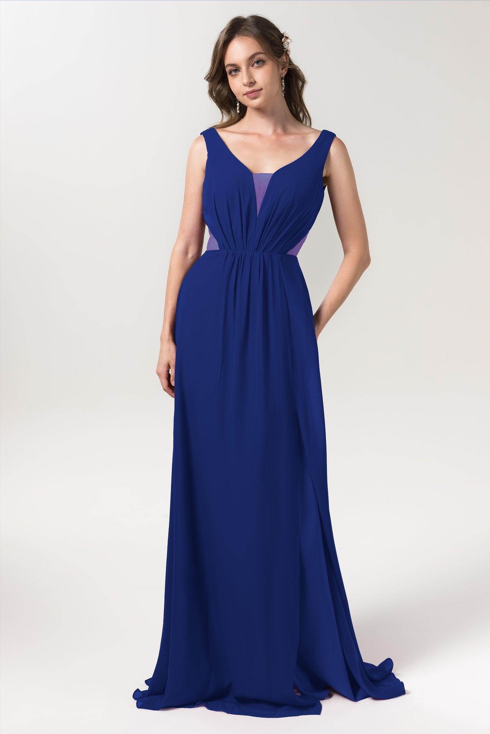 A-Line Floor Length Chiffon Bridesmaid Dress CB0559 - COCOMELODY