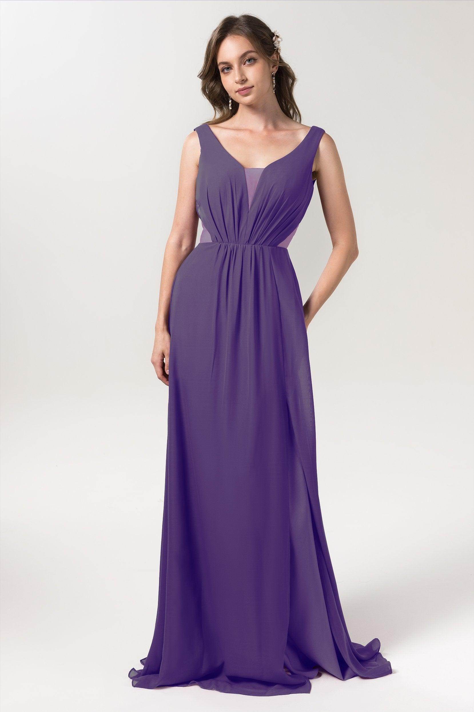 A-Line Floor Length Chiffon Bridesmaid Dress CB0559 - COCOMELODY