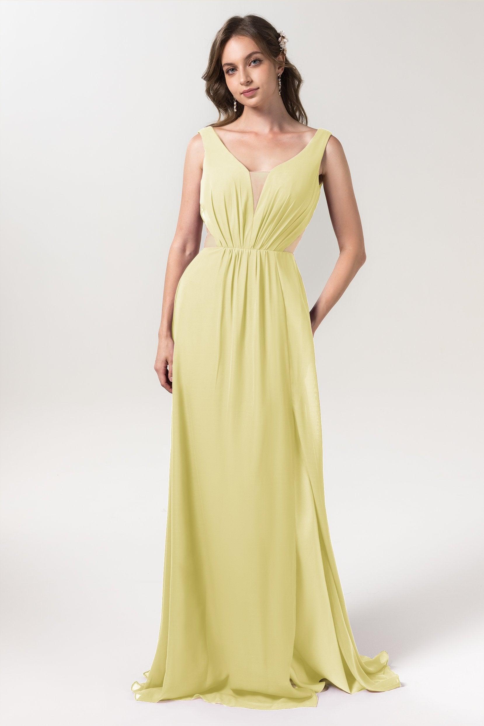 A-Line Floor Length Chiffon Bridesmaid Dress CB0559 - COCOMELODY