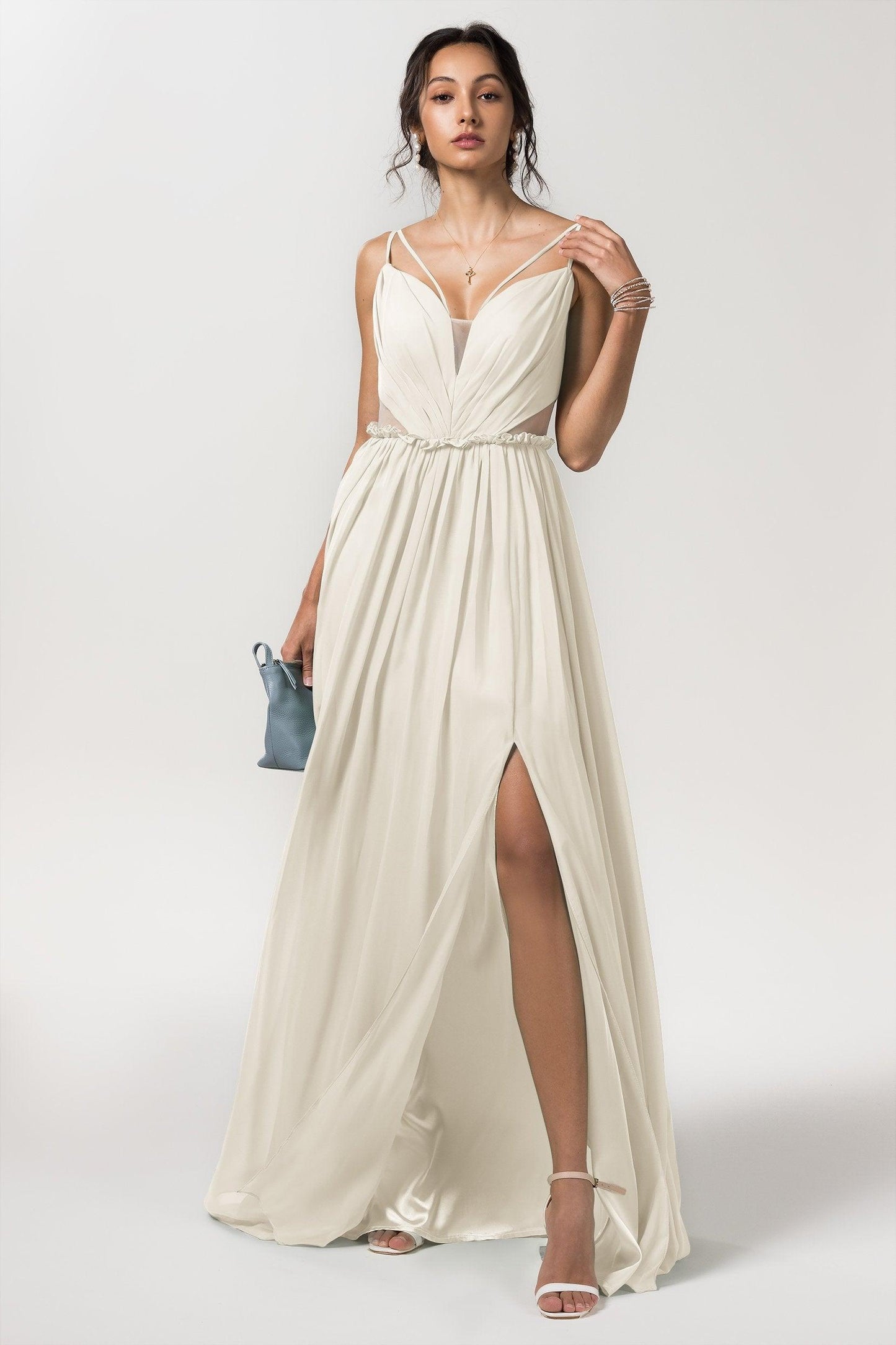 A-Line Floor Length Chiffon Bridesmaid Dress Formal Dresses CB0564 - COCOMELODY