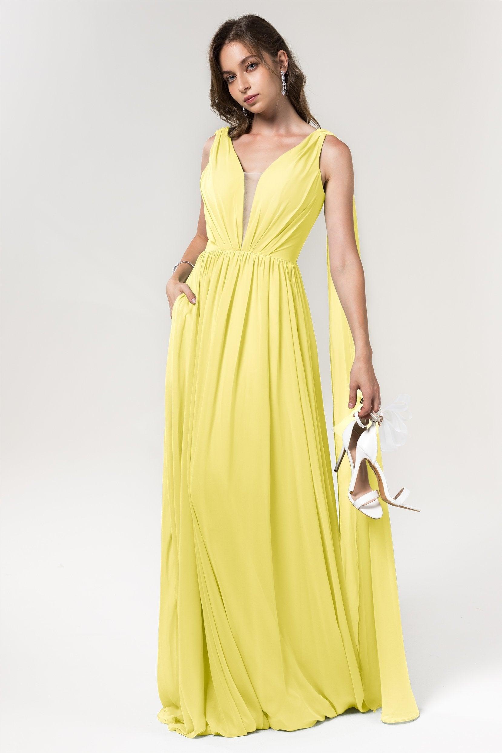 A-Line Floor Length Chiffon Bridesmaid Dress Formal Dresses CB0565 - COCOMELODY