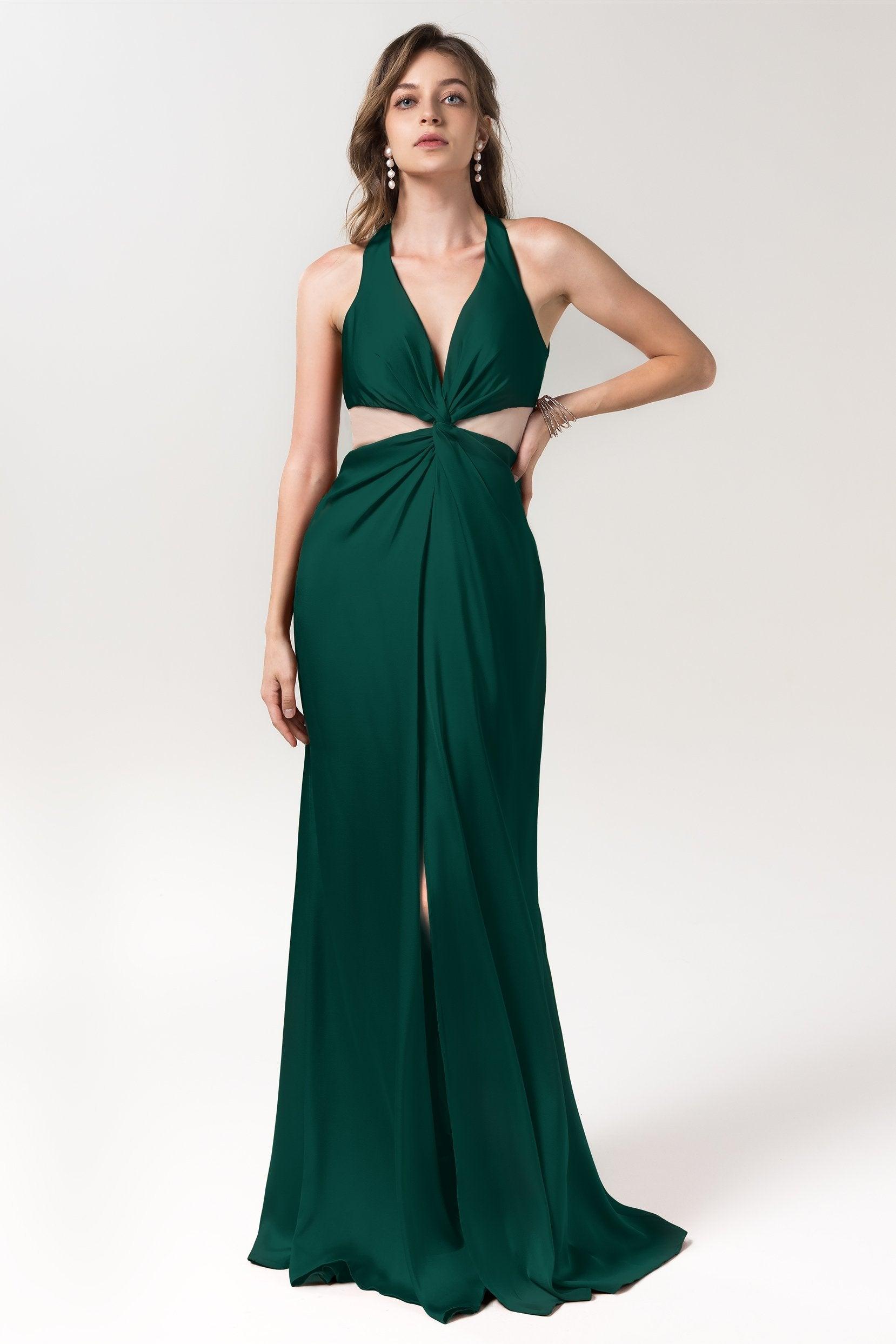 Sheath Floor Length Luxe Satin Bridesmaid Dress Formal Dresses CB0586 - COCOMELODY