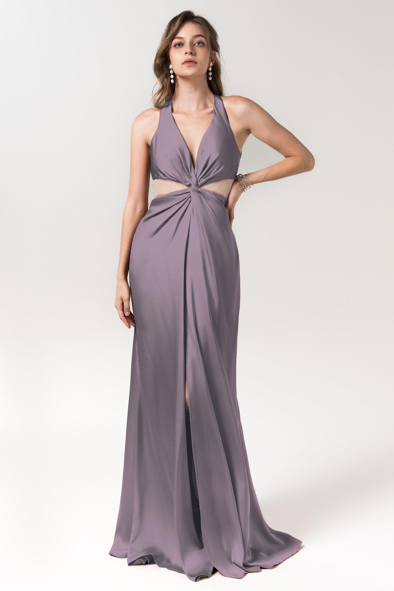 Sheath Floor Length Luxe Satin Bridesmaid Dress Formal Dresses CB0586 - COCOMELODY