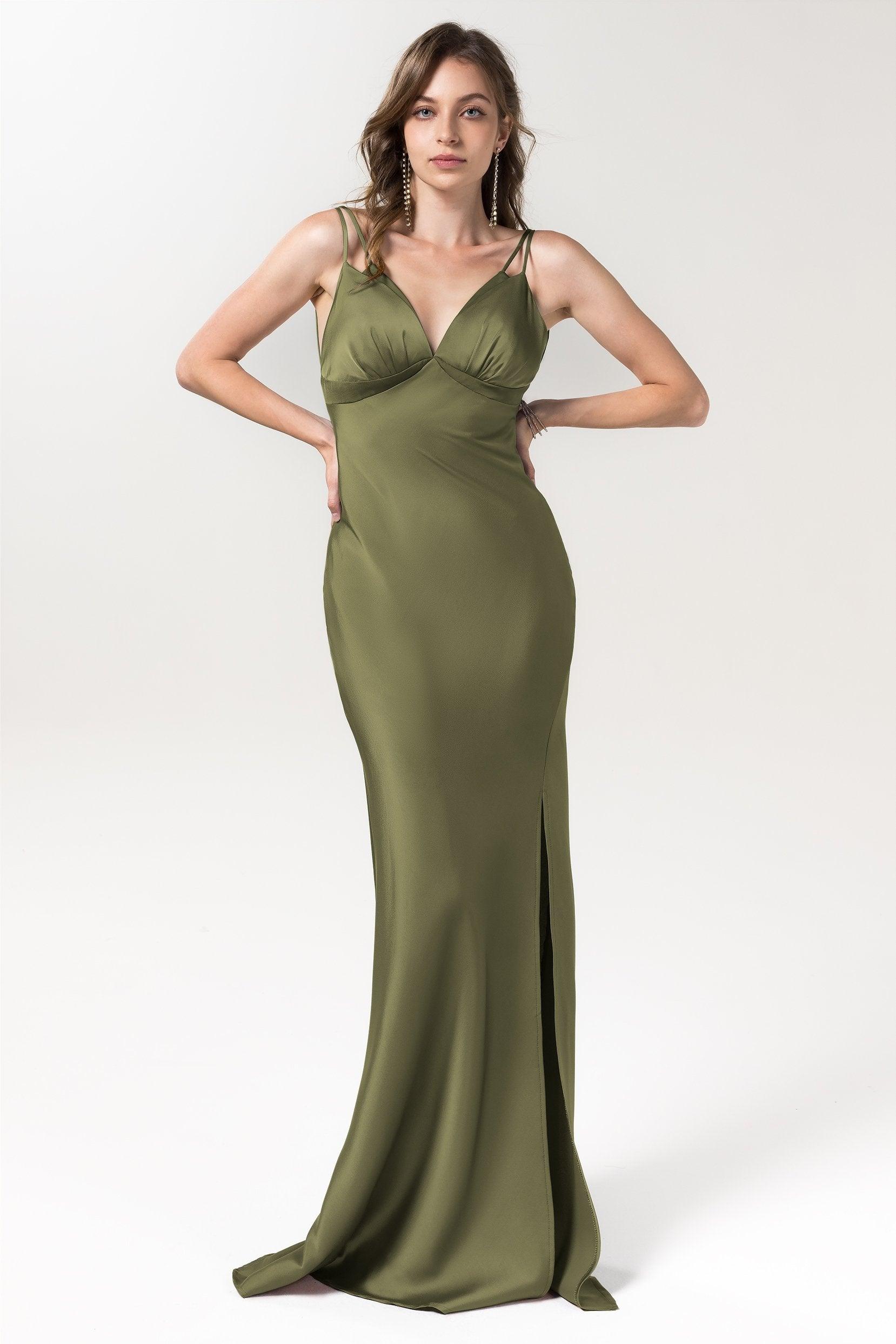 Trumpet Floor Length Luxe Satin Bridesmaid Dress Formal Dresses CB0589 - COCOMELODY