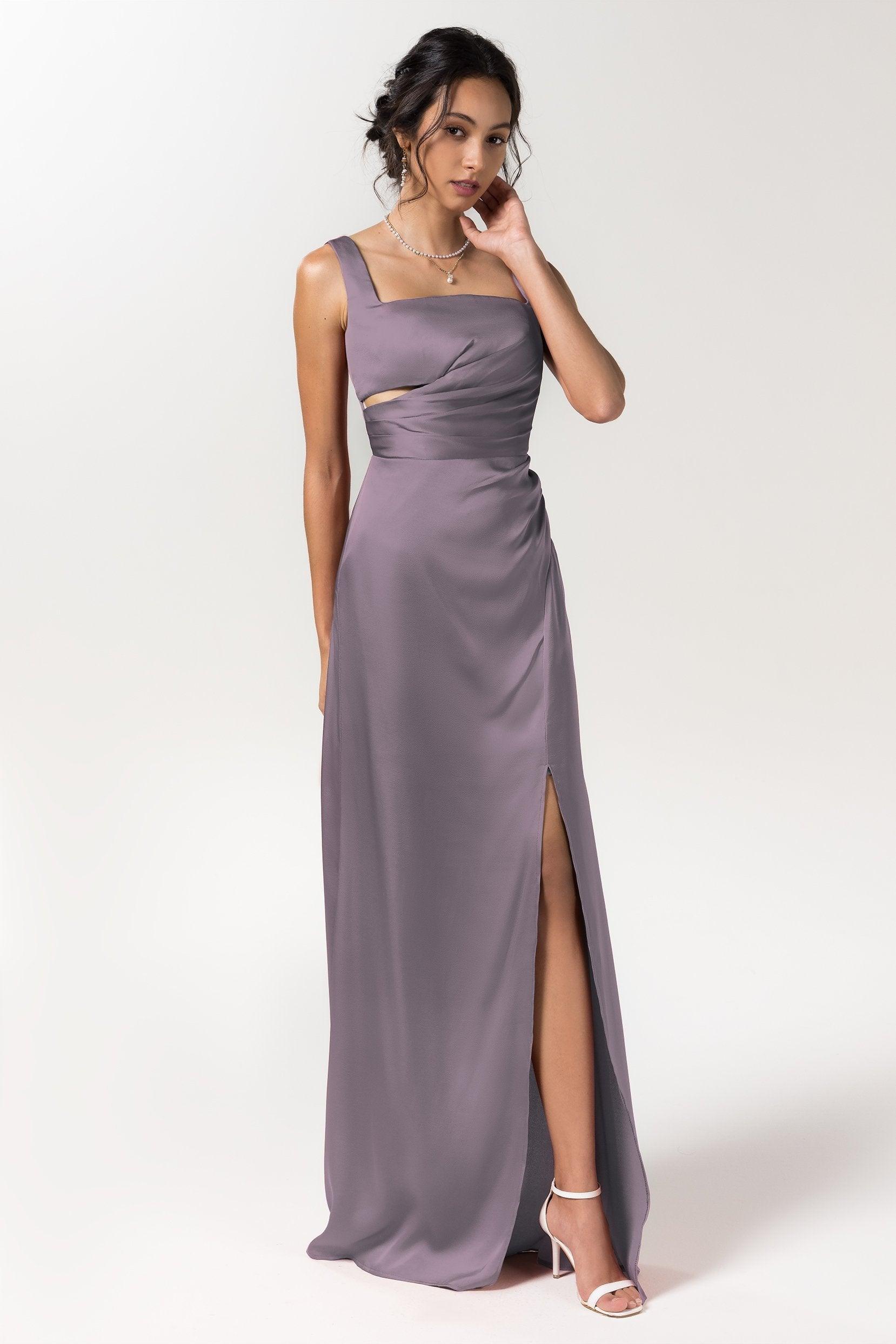 Sheath Floor Length Luxe Satin Bridesmaid Dress Formal Dresses CB0590 - COCOMELODY