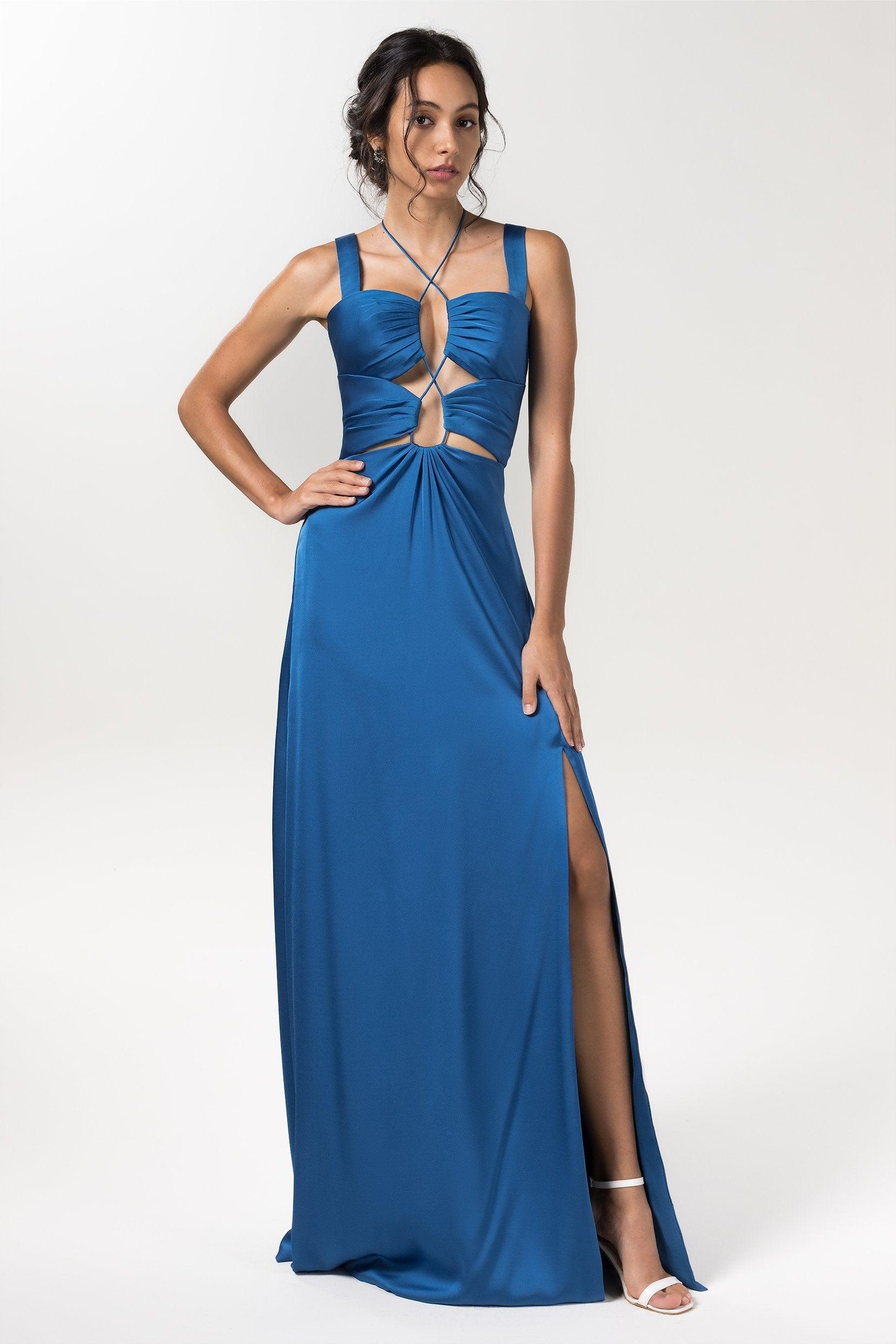 Sheath Floor Length Luxe Satin Bridesmaid Dress Formal Dresses CB0593 - COCOMELODY