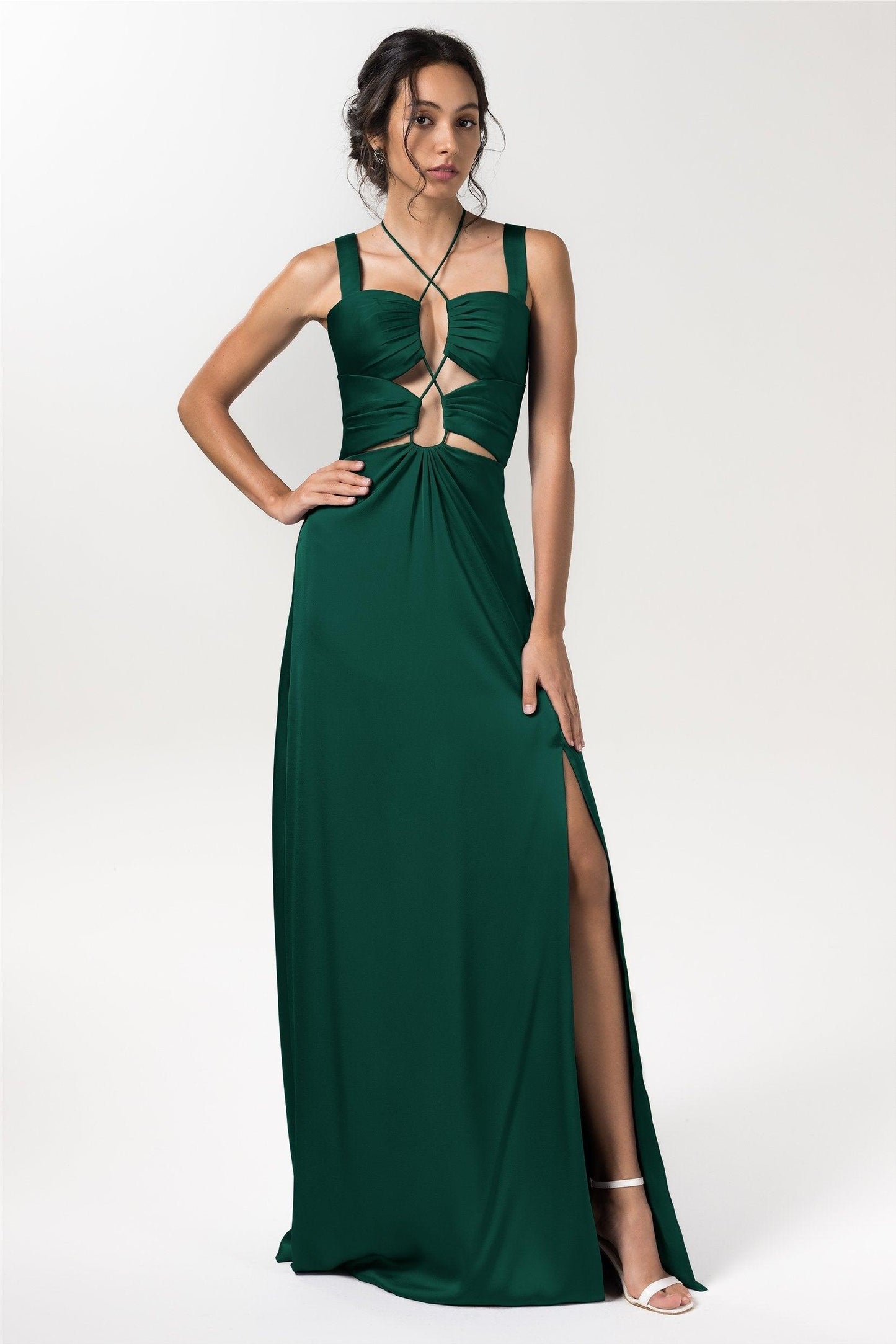 Sheath Floor Length Luxe Satin Bridesmaid Dress Formal Dresses CB0593 - COCOMELODY