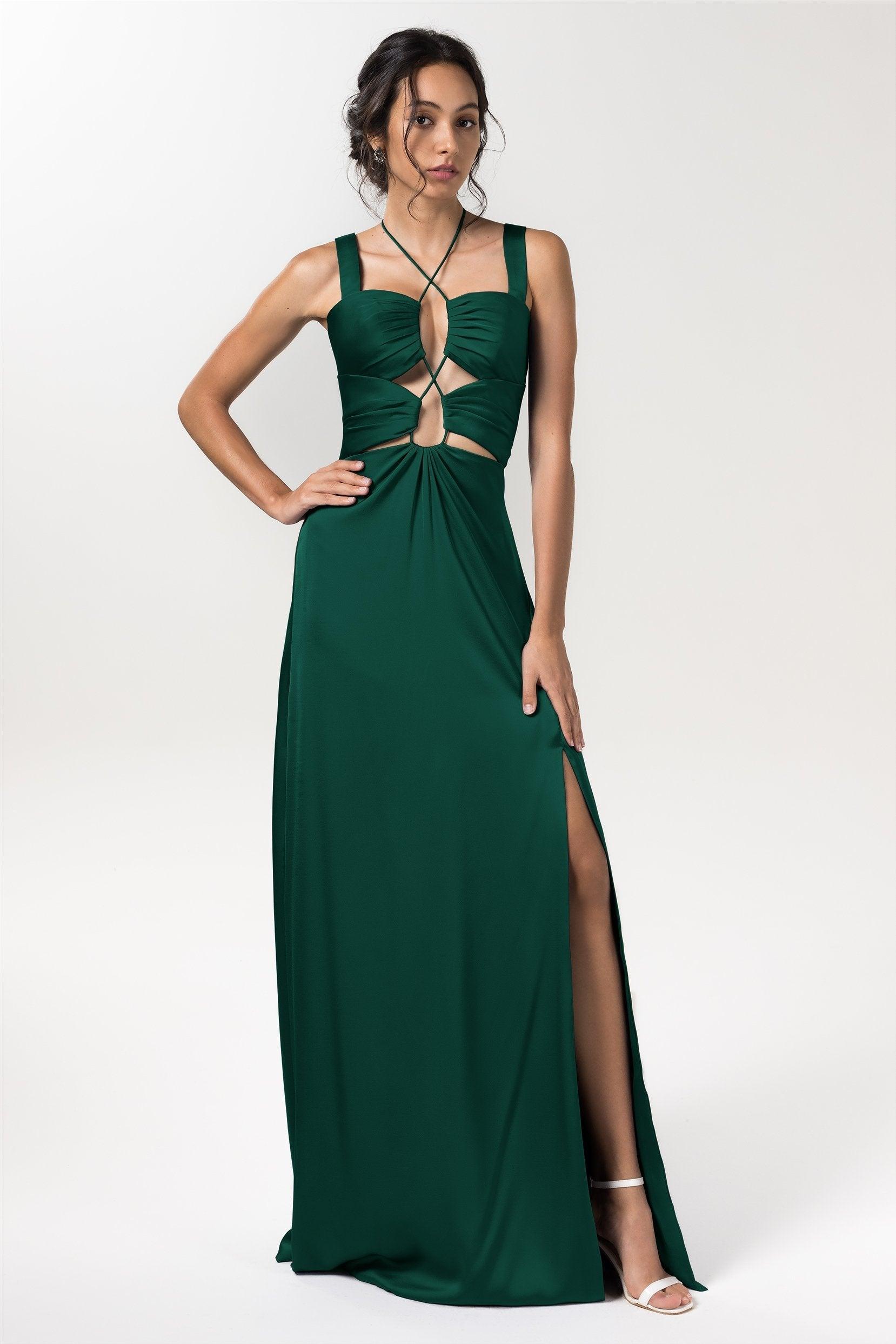 Sheath Floor Length Luxe Satin Bridesmaid Dress Formal Dresses CB0593 - COCOMELODY