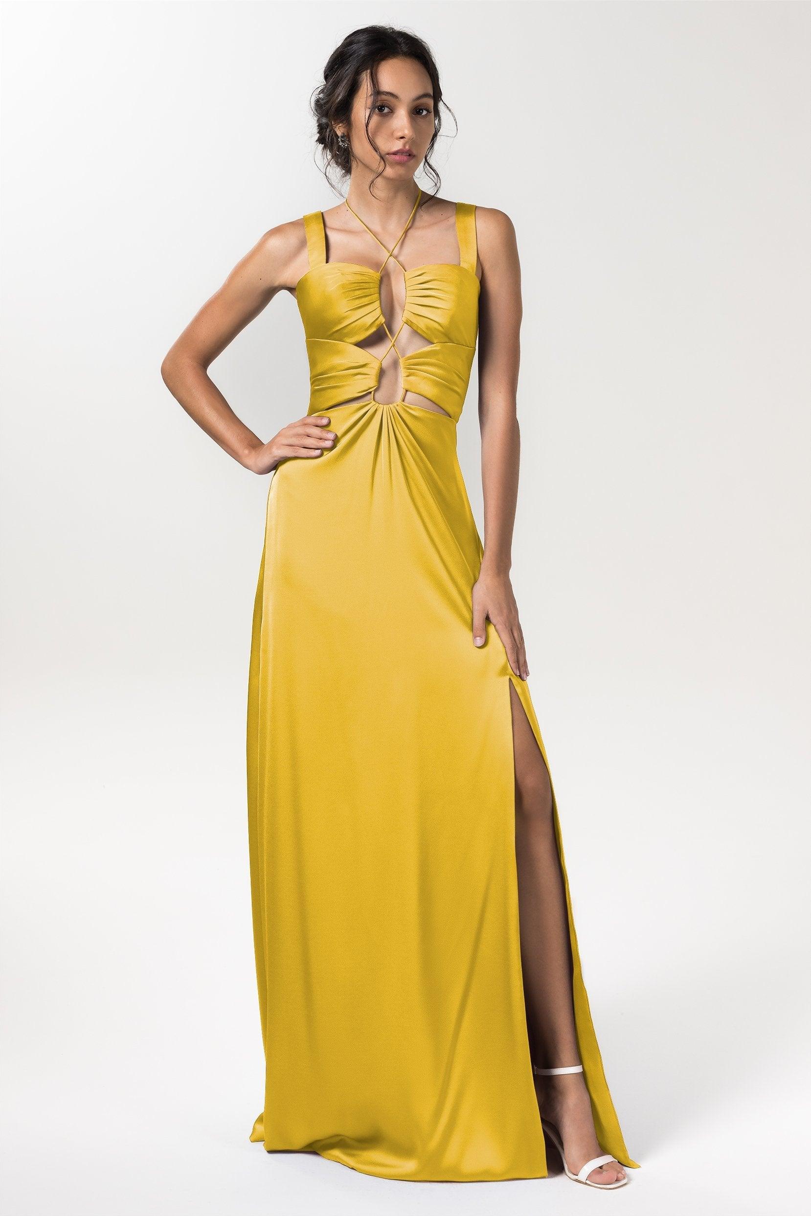 Sheath Floor Length Luxe Satin Bridesmaid Dress Formal Dresses CB0593 - COCOMELODY