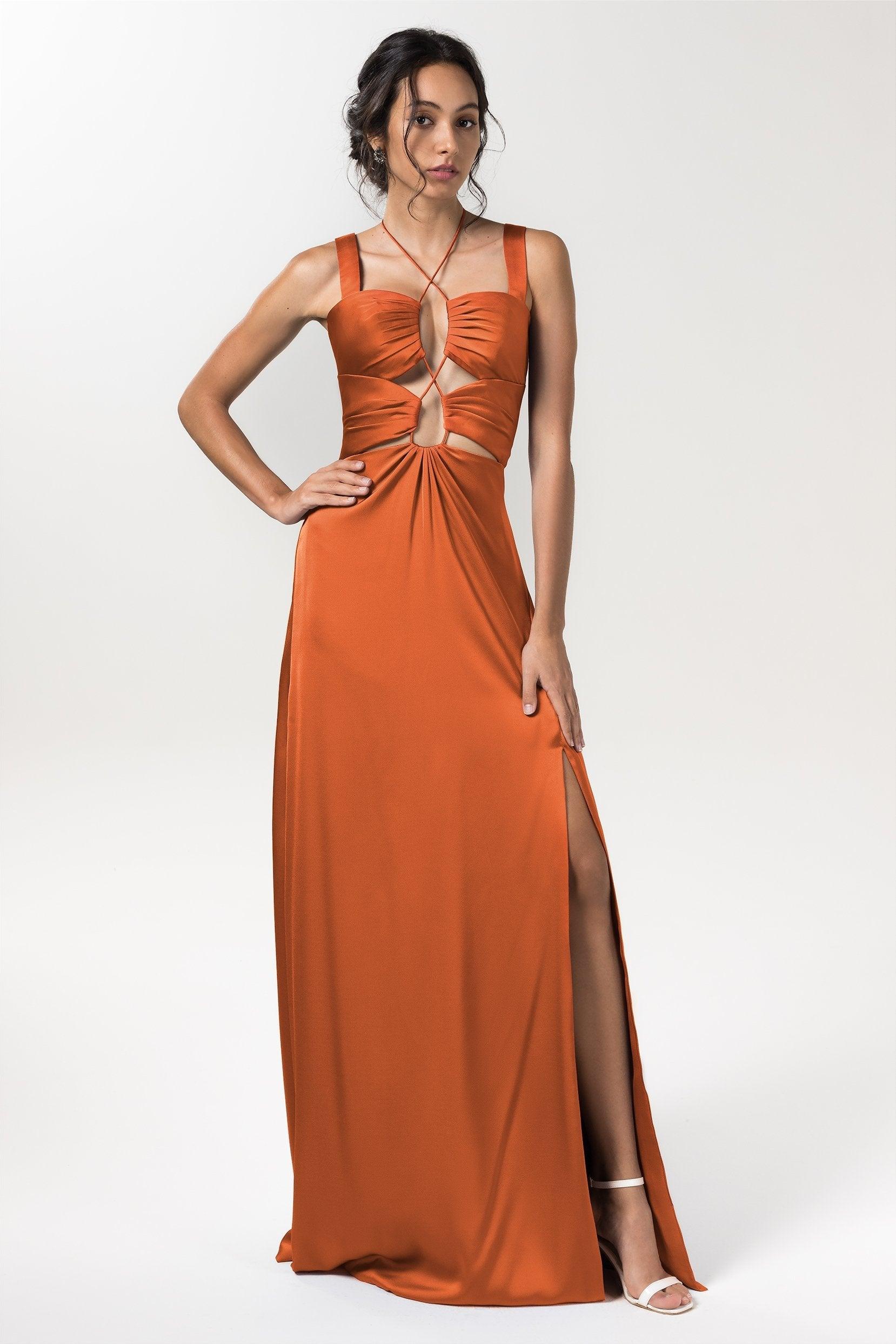 Sheath Floor Length Luxe Satin Bridesmaid Dress Formal Dresses CB0593 - COCOMELODY