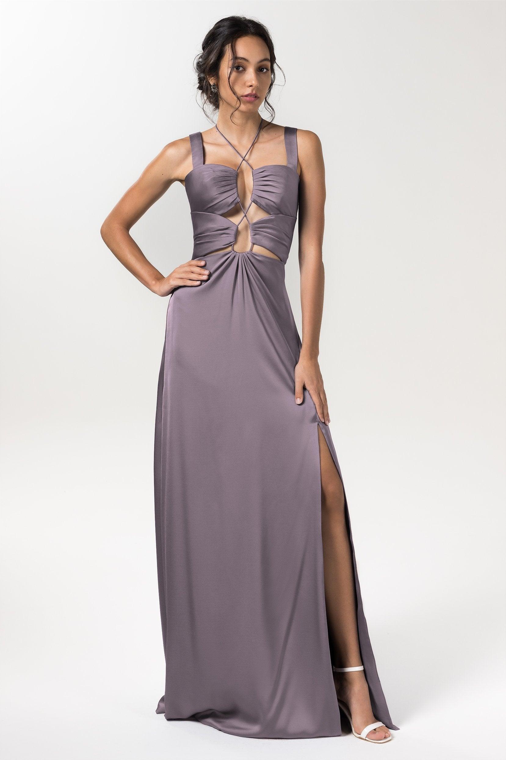 Sheath Floor Length Luxe Satin Bridesmaid Dress Formal Dresses CB0593 - COCOMELODY