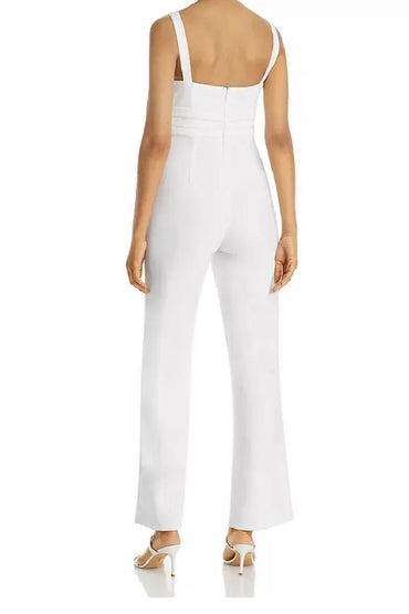 V-Neck Ankle Length Chiffon Wedding Jumpsuit 969348227585