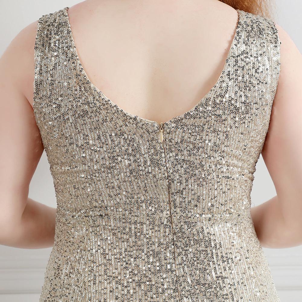 Sheath-column floor length sequined dress 646647576334 - COCOMELODY