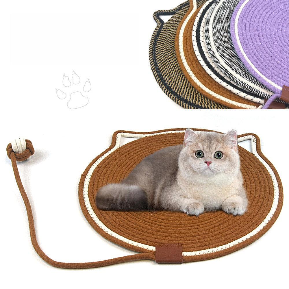 Woven cotton string cat scratch mat self hi ball one washable claw sharpener pet supplies 790272554865 - COCOMELODY
