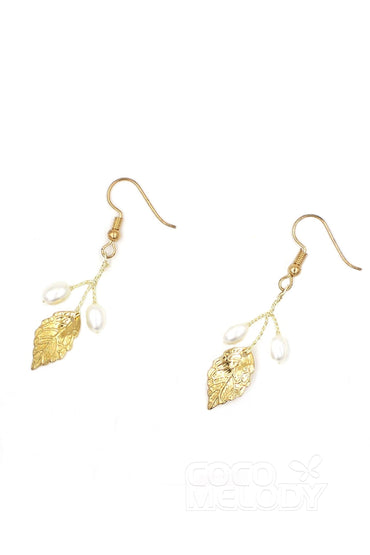 Alloy Earrings with Imitation Pearl CE0103 - COCOMELODY