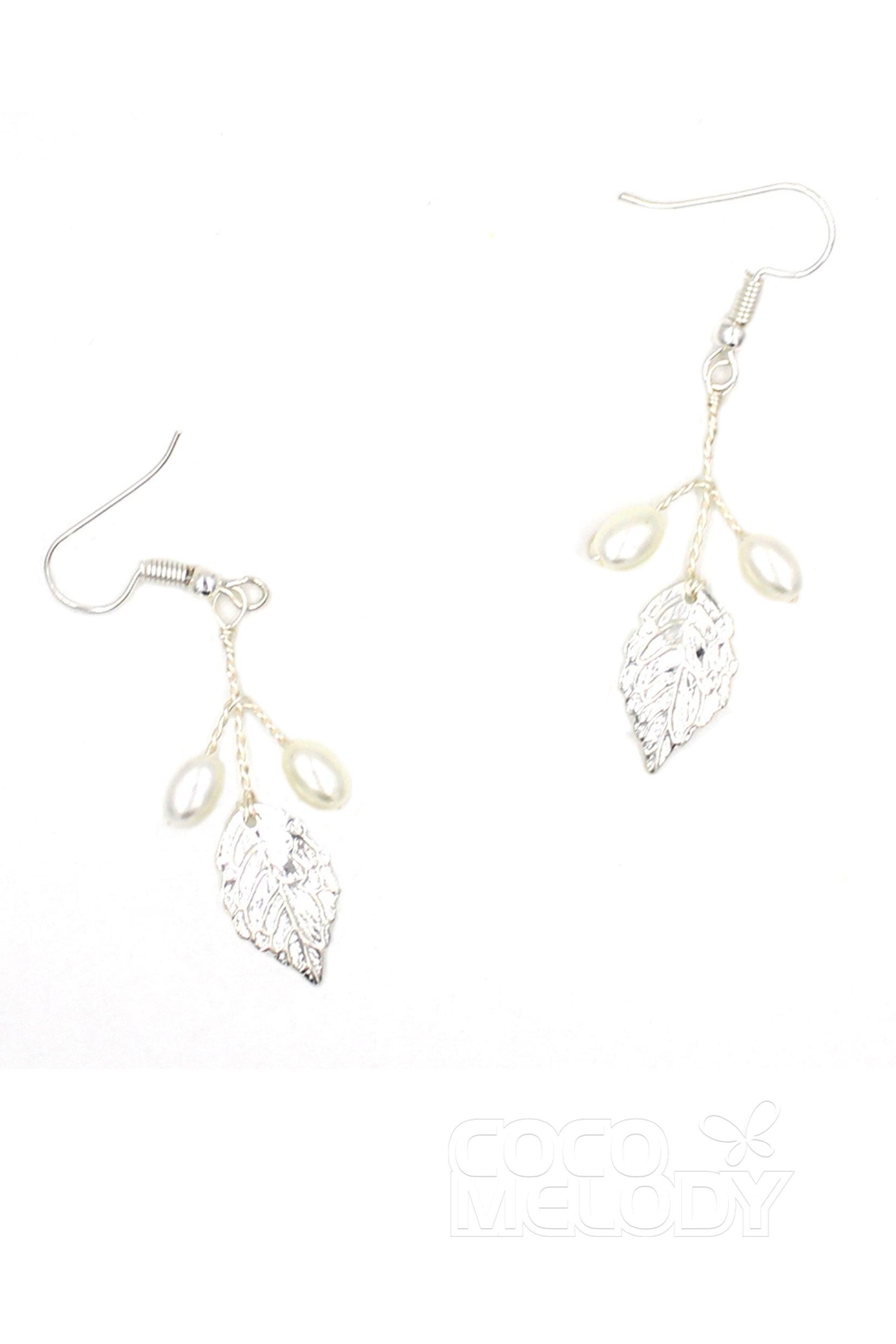 Alloy Earrings with Imitation Pearl CE0103 - COCOMELODY