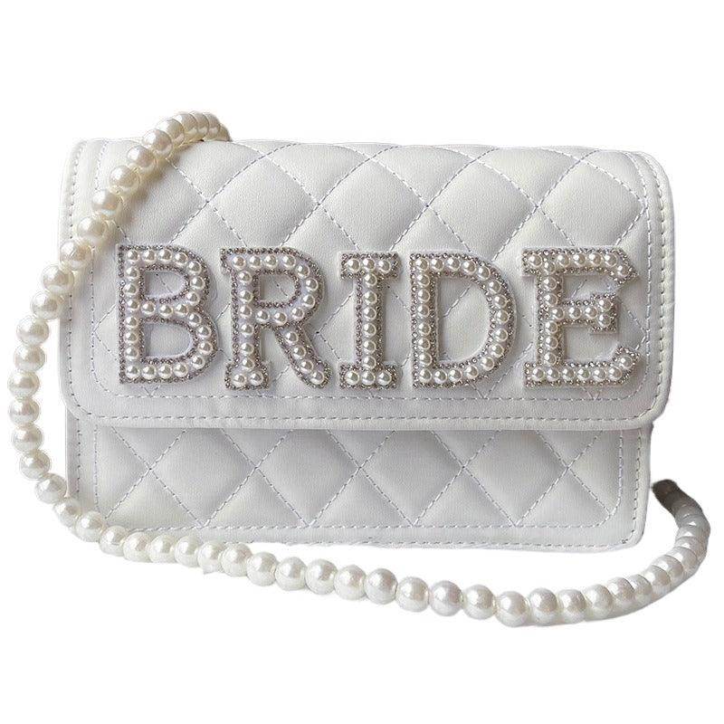 Bride Wifey Mrs Bride Wifey Mrs Alphabet purse Pearl crossbody bag bridal shower 731646137930 - COCOMELODY