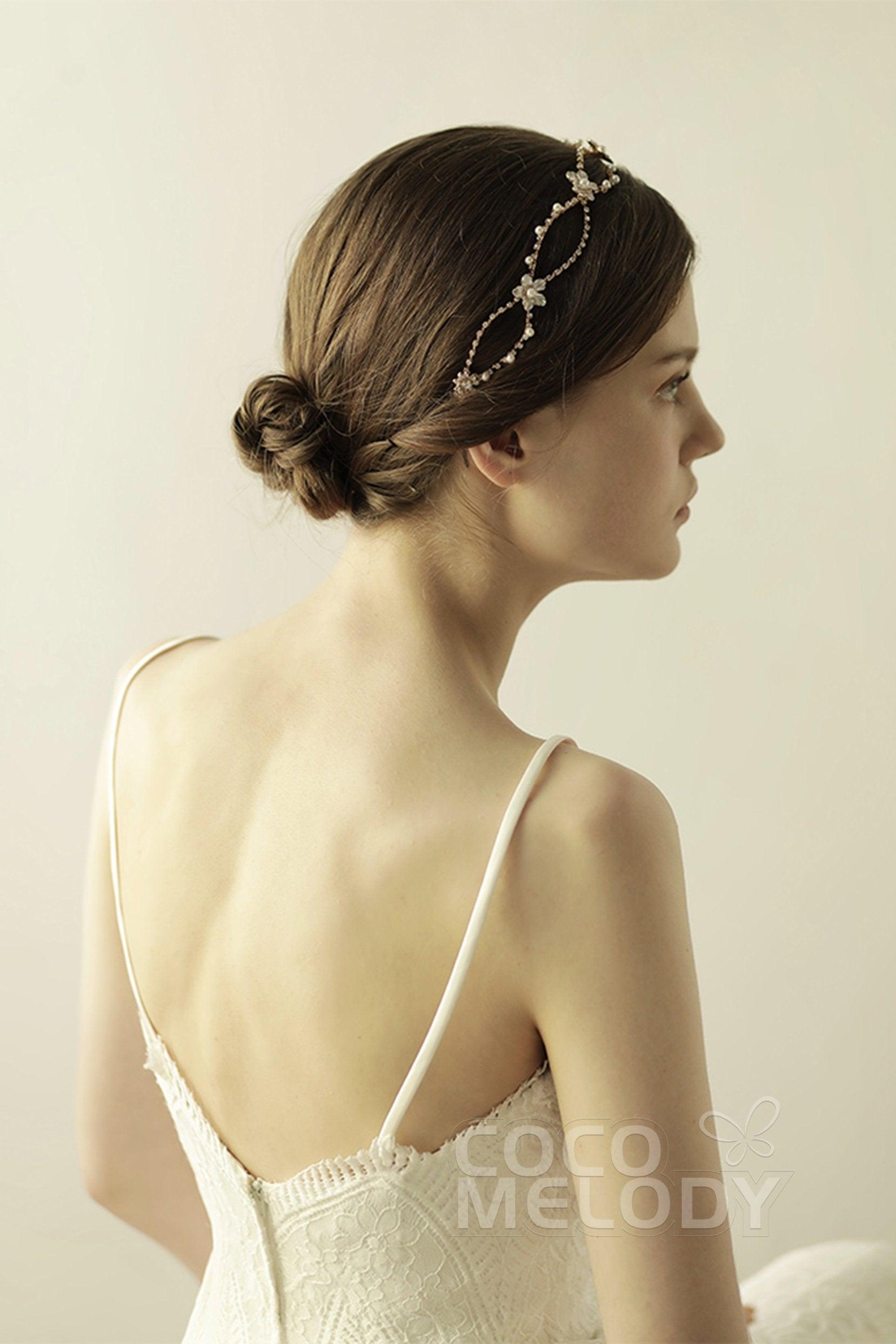 Alloy Headbands with Imitation Pearl and Rhinestone CH0309 - COCOMELODY