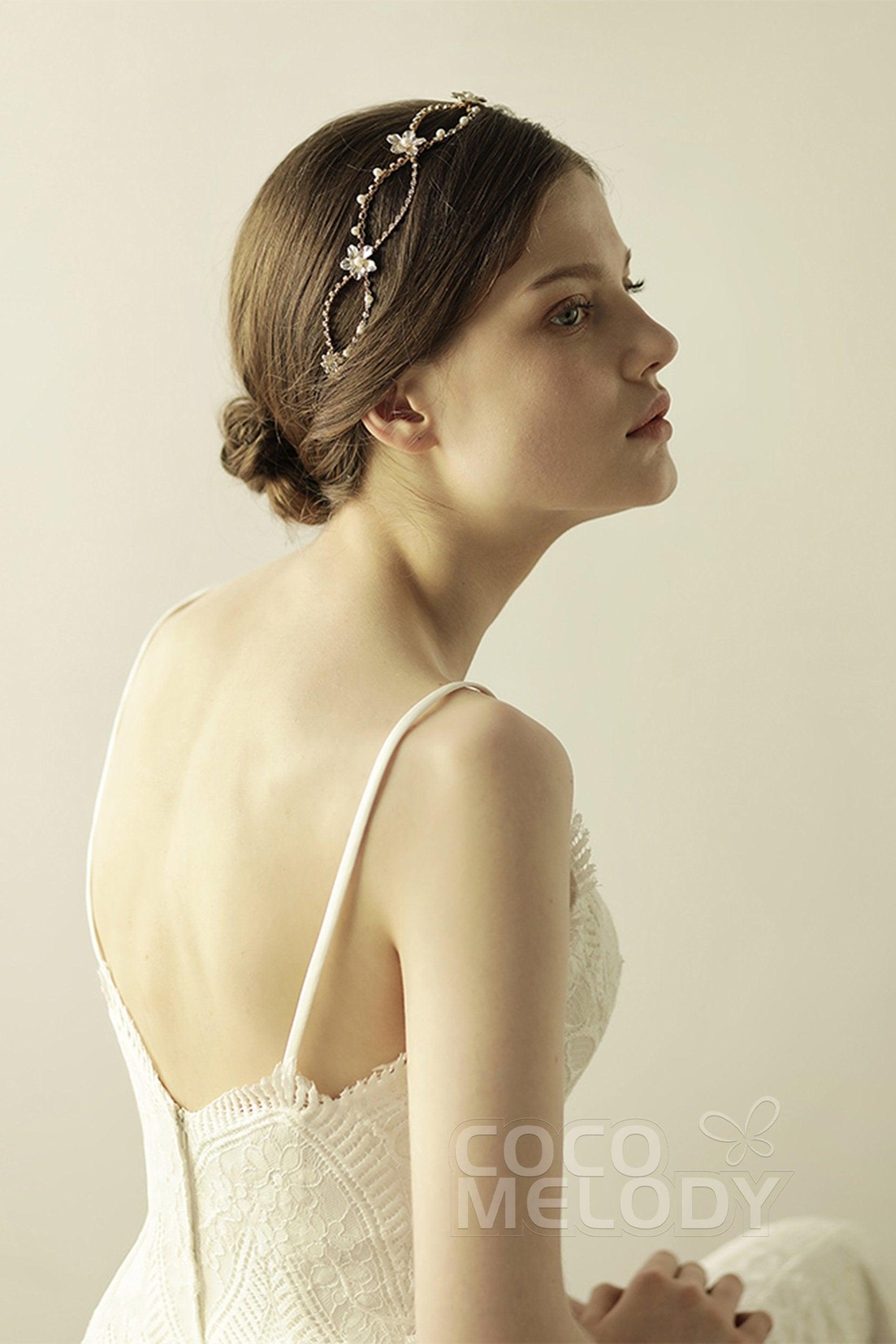 Alloy Headbands with Imitation Pearl and Rhinestone CH0309 - COCOMELODY