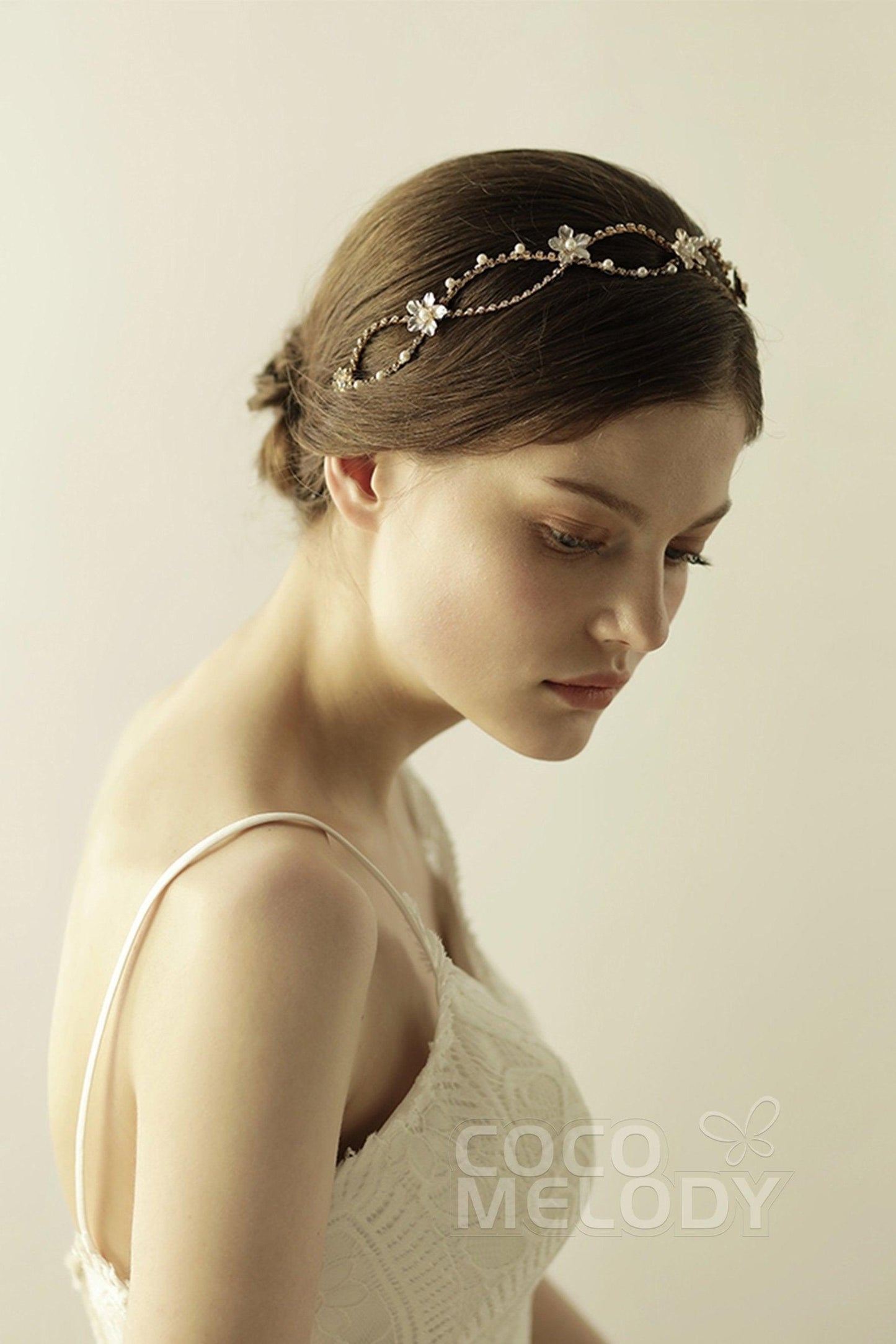 Alloy Headbands with Imitation Pearl and Rhinestone CH0309