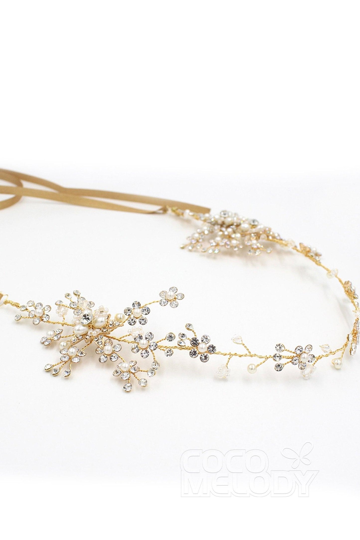 Alloy Headbands with Pearl and Rhinestone CH0310