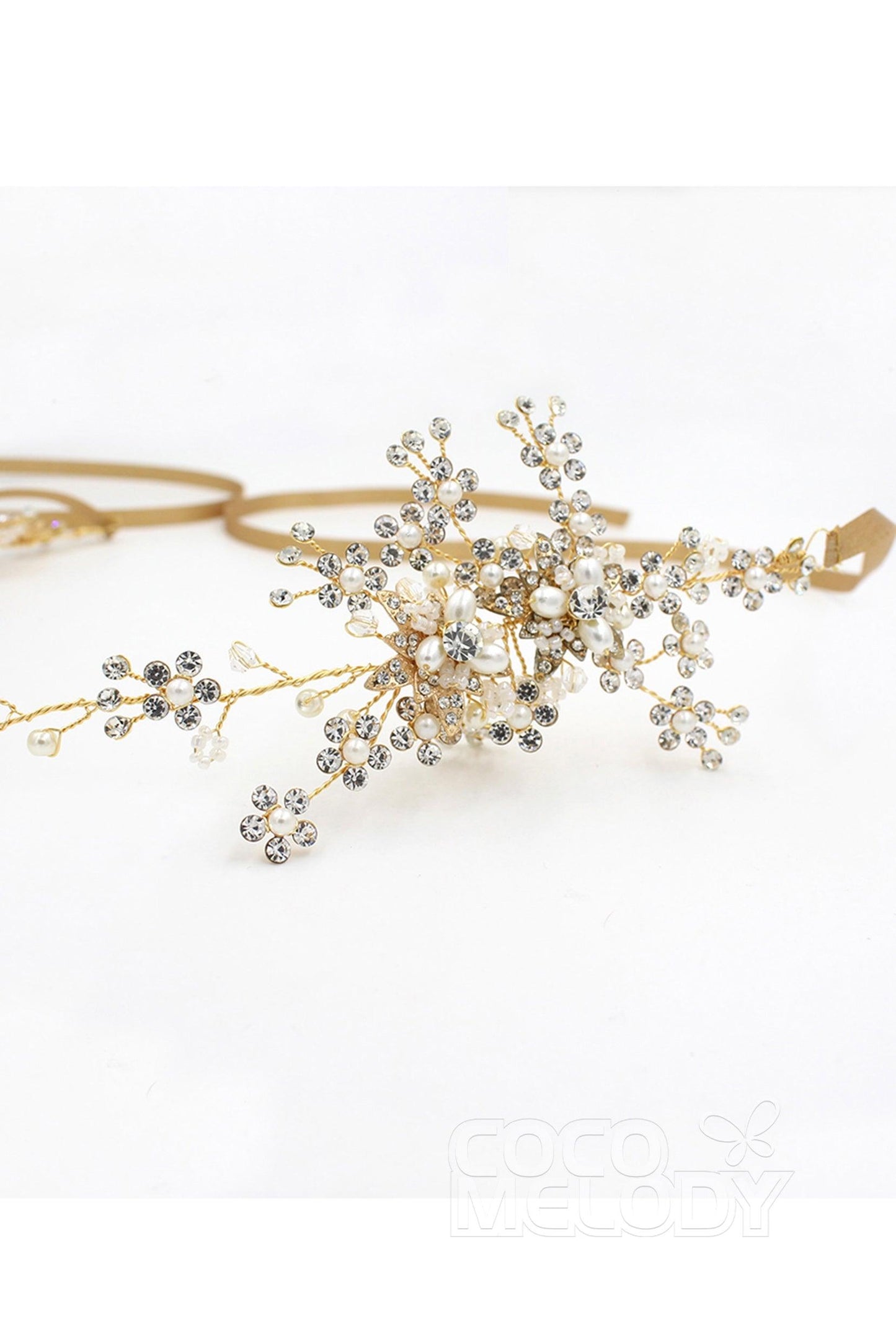 Alloy Headbands with Pearl and Rhinestone CH0310