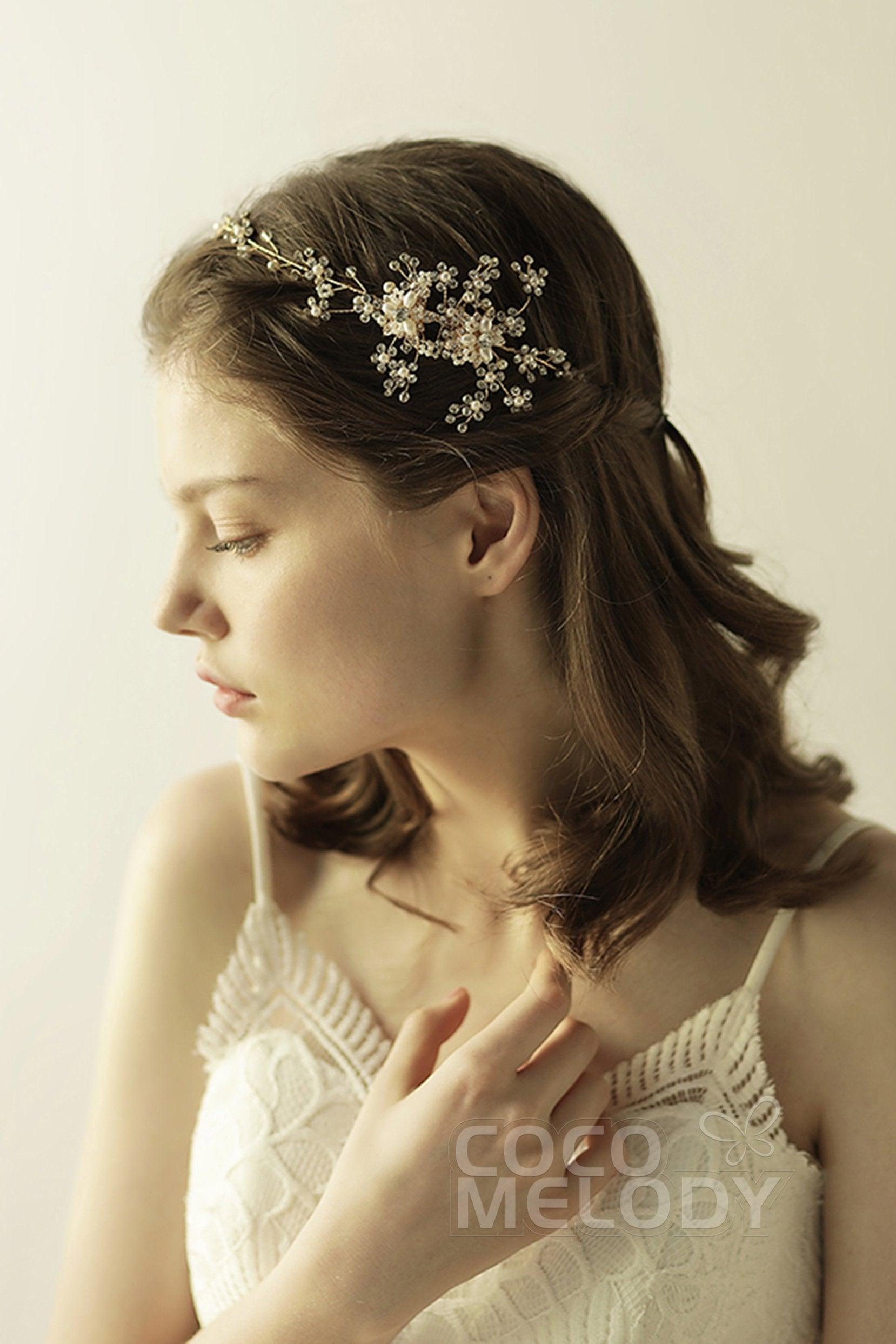 Alloy Headbands with Pearl and Rhinestone CH0310 - COCOMELODY