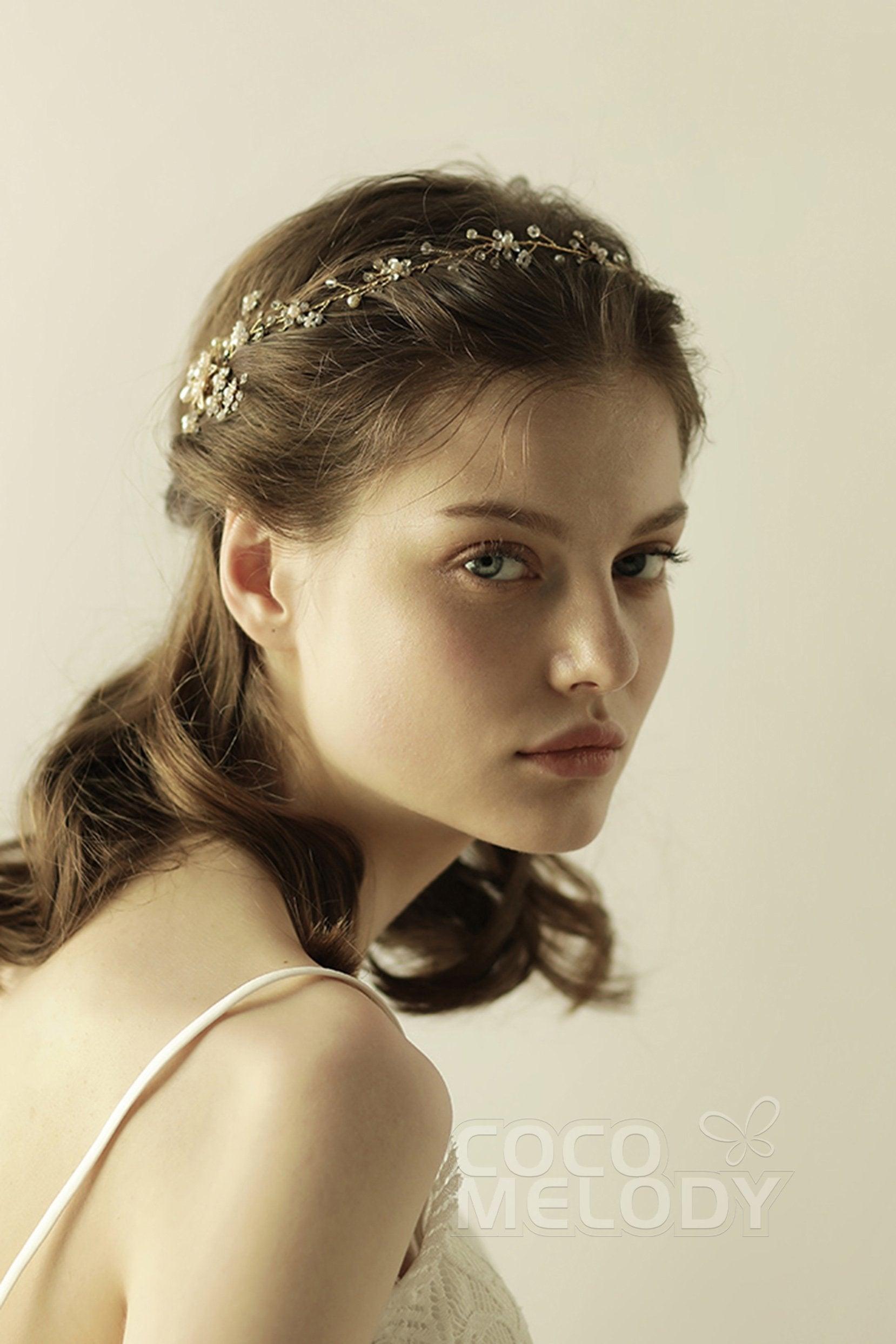 Alloy Headbands with Pearl and Rhinestone CH0310 - COCOMELODY