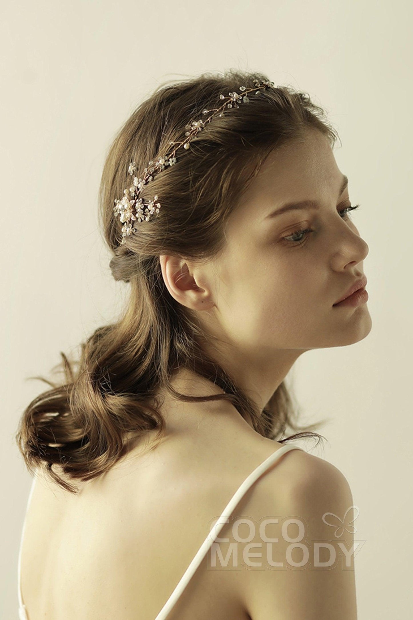 Alloy Headbands with Pearl and Rhinestone CH0310