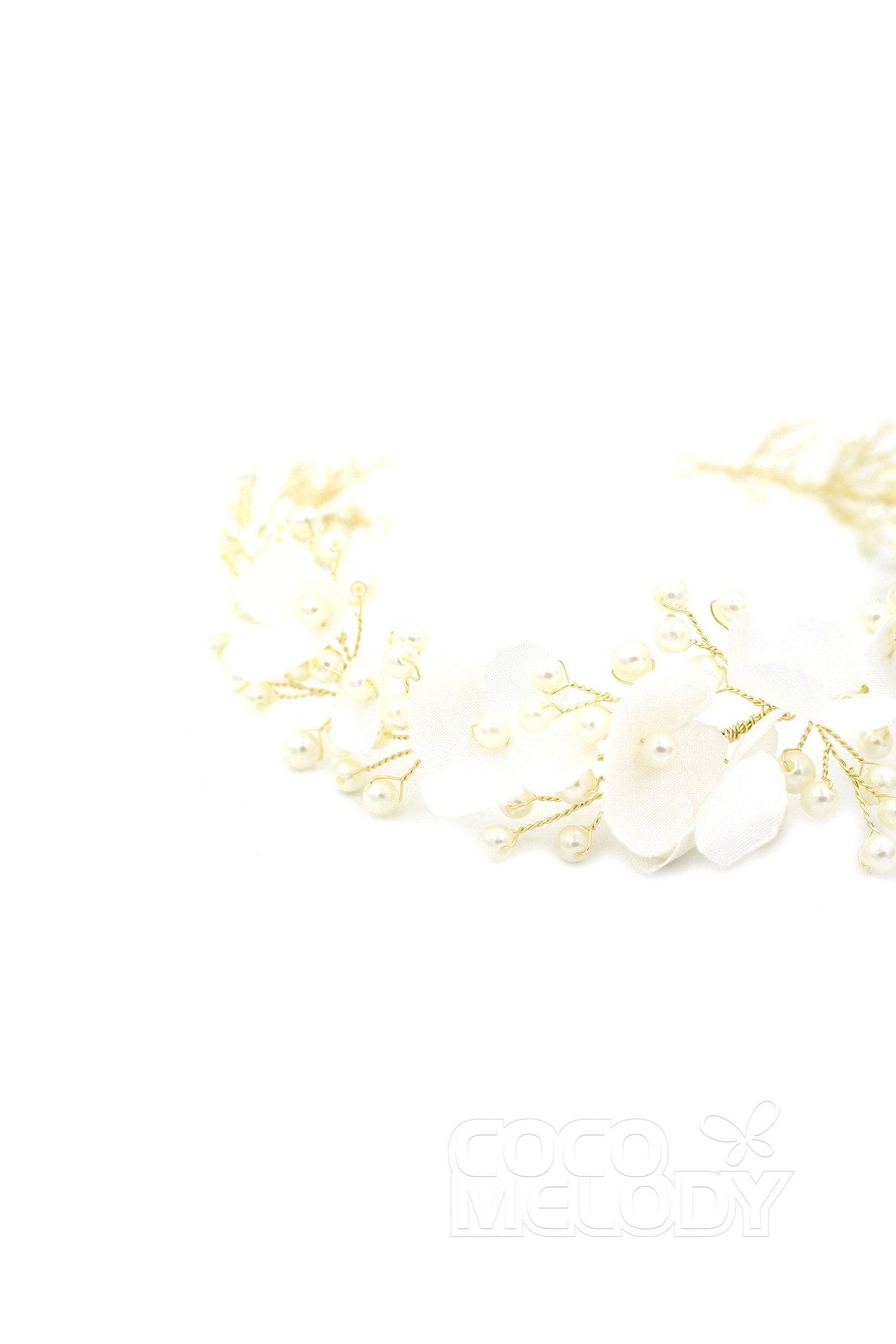Alloy Headbands with Pearls and Flower CH0311 - COCOMELODY
