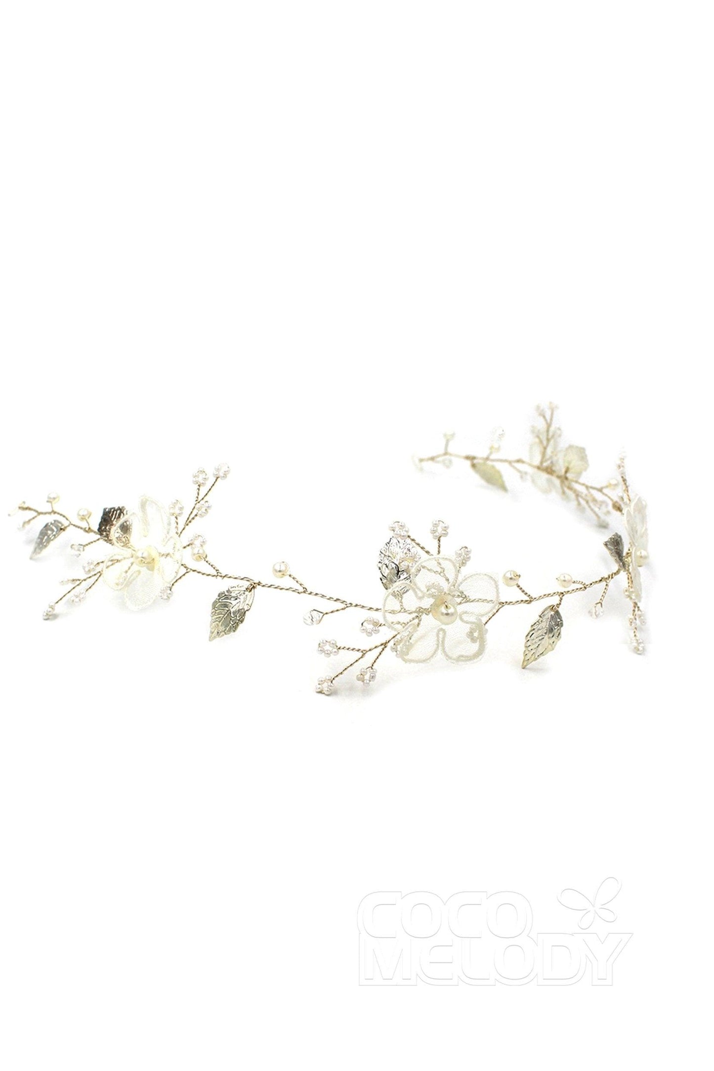 Alloy Headbands with Pearls and Flower CH0314 - COCOMELODY