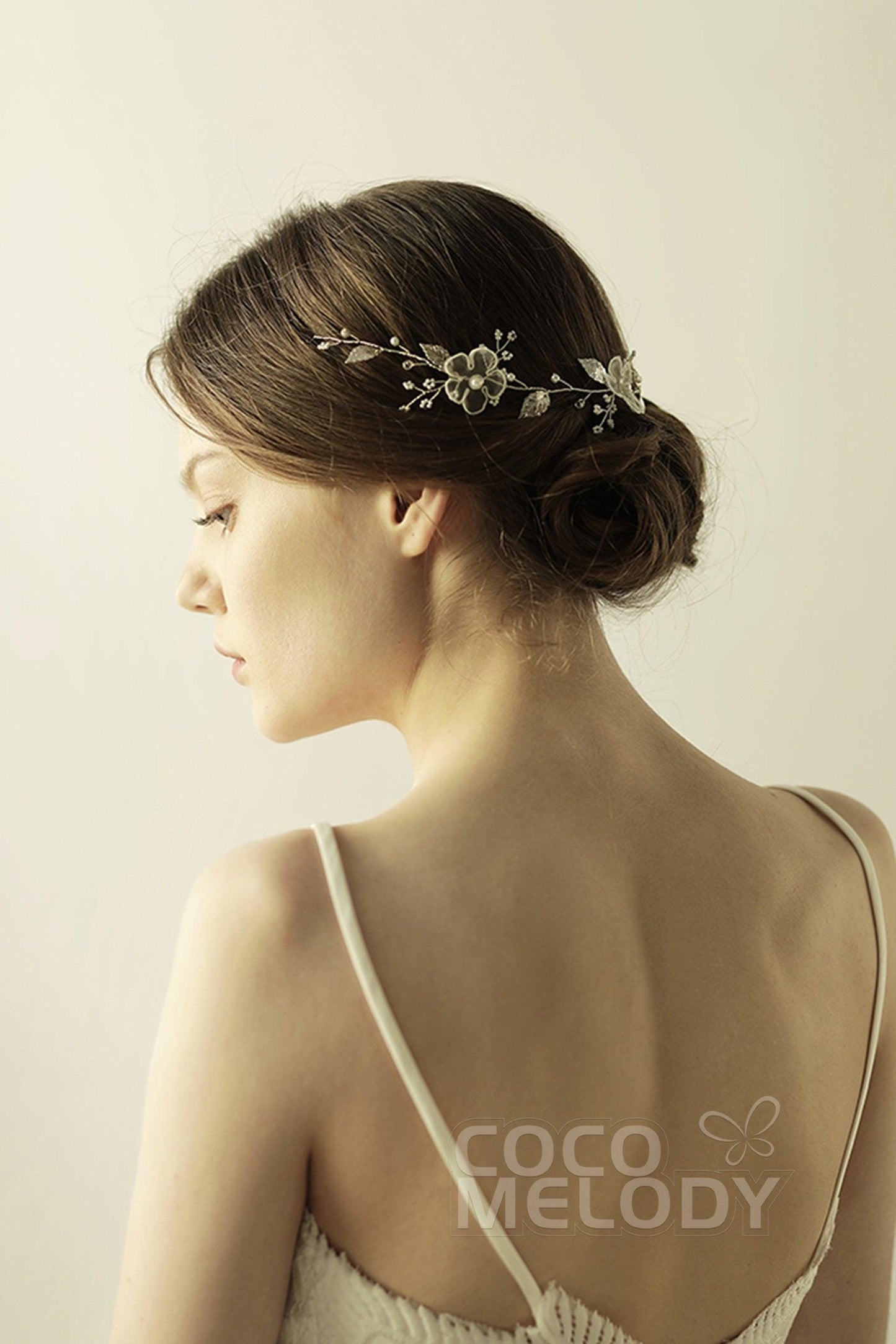 Alloy Headbands with Pearls and Flower CH0314