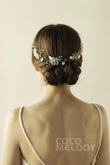 Alloy Headbands with Pearls and Flower CH0314 - COCOMELODY