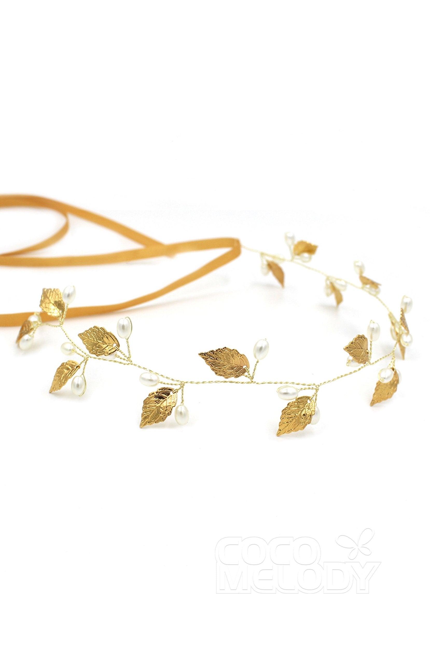 Alloy Headbands with Pearls CH0315 - COCOMELODY